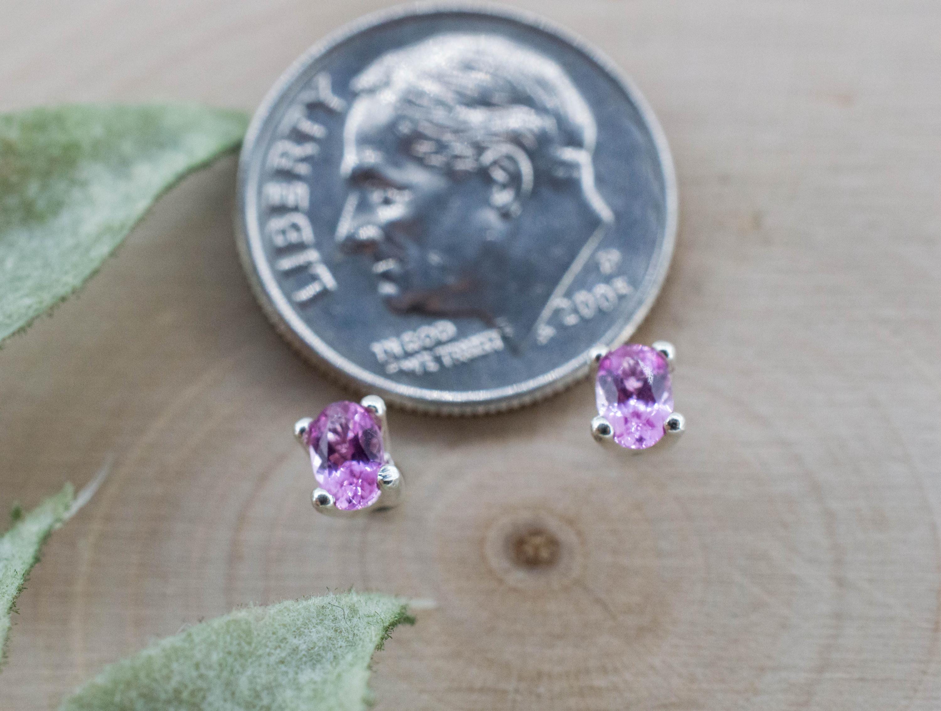 Pink Sapphire Earrings; Natural Sri Lanka Sapphire; 0.345cts