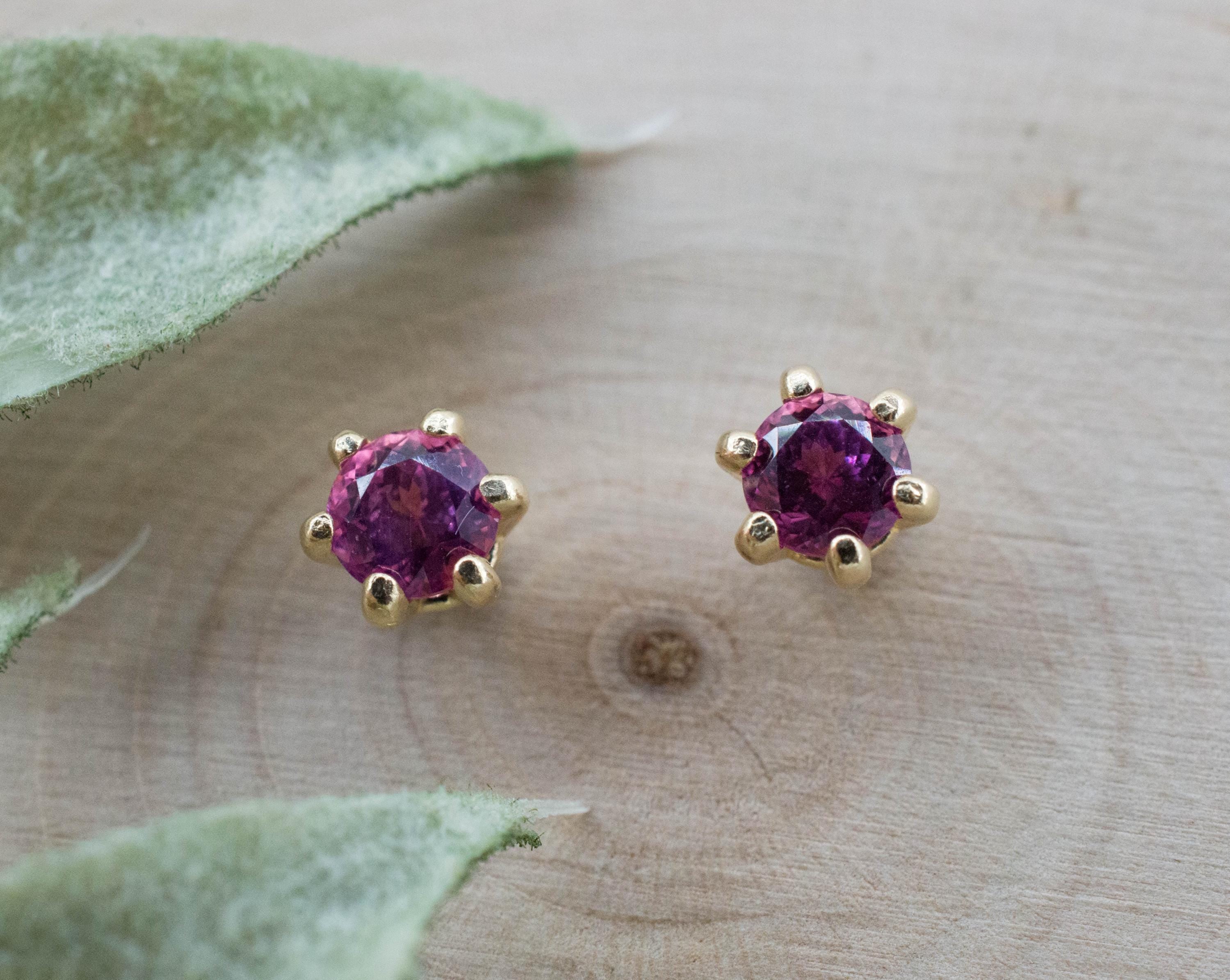 Pink Sapphire Earrings; Natural Sri Lanka Sapphire; 0.870cts