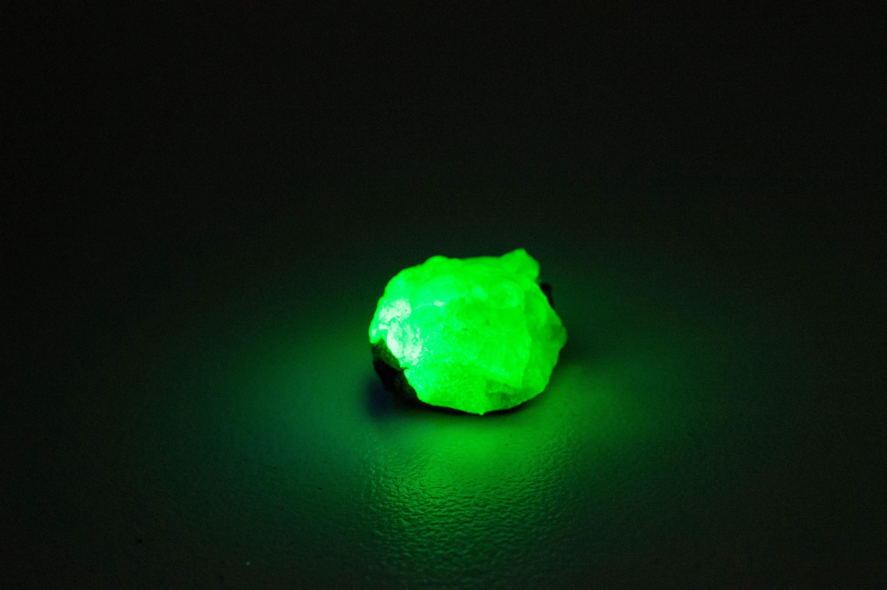 Hyalite Opal and Black Tourmaline Specimen; Natural Untreated Erongo Namibia Fluorescent Opal; 12.255cts