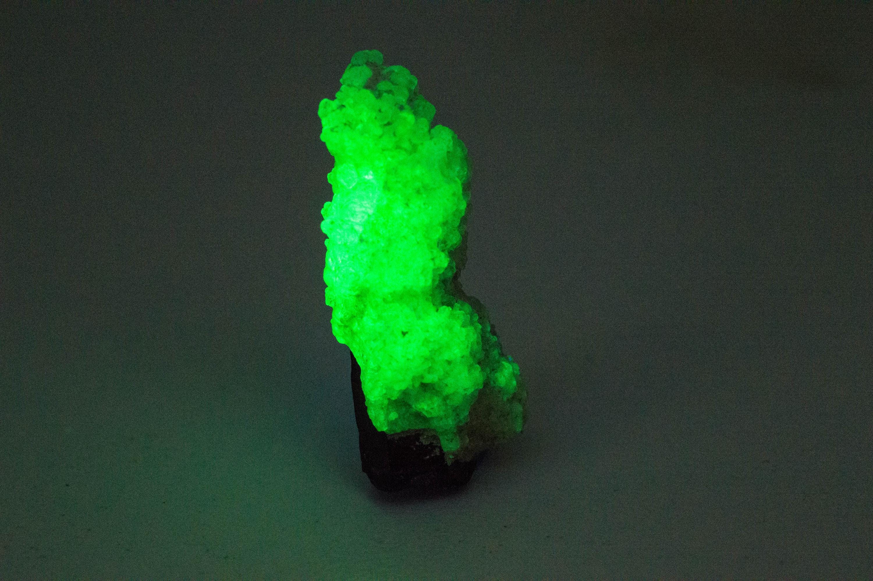 Hyalite Opal and Smoky Quartz Specimen; Natural Untreated Erongo Namibia Fluorescent Opal; 28.640cts