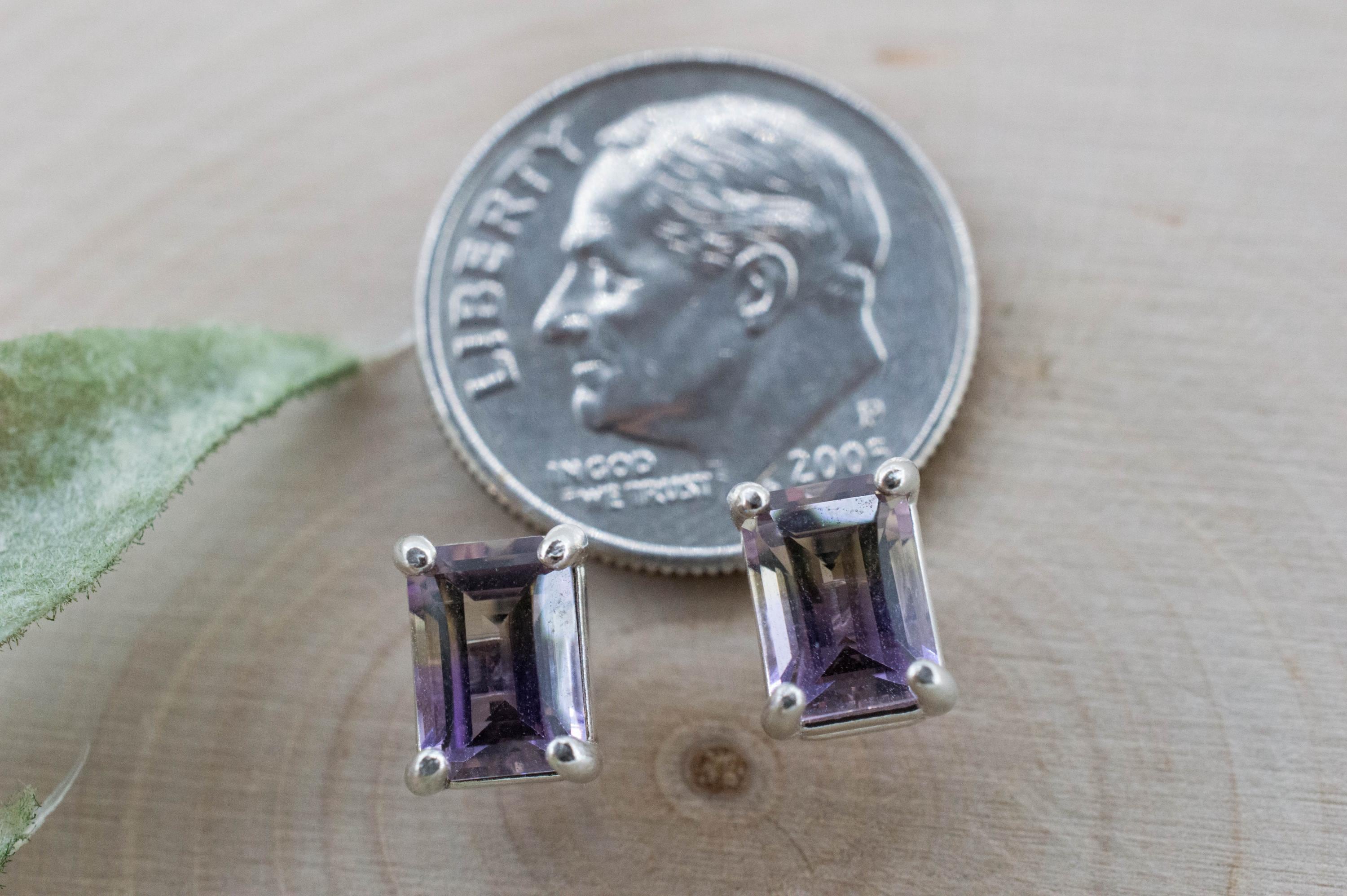Ametrine Earrings; Natural Untreated Bolivia Ametrine; 1.590cts