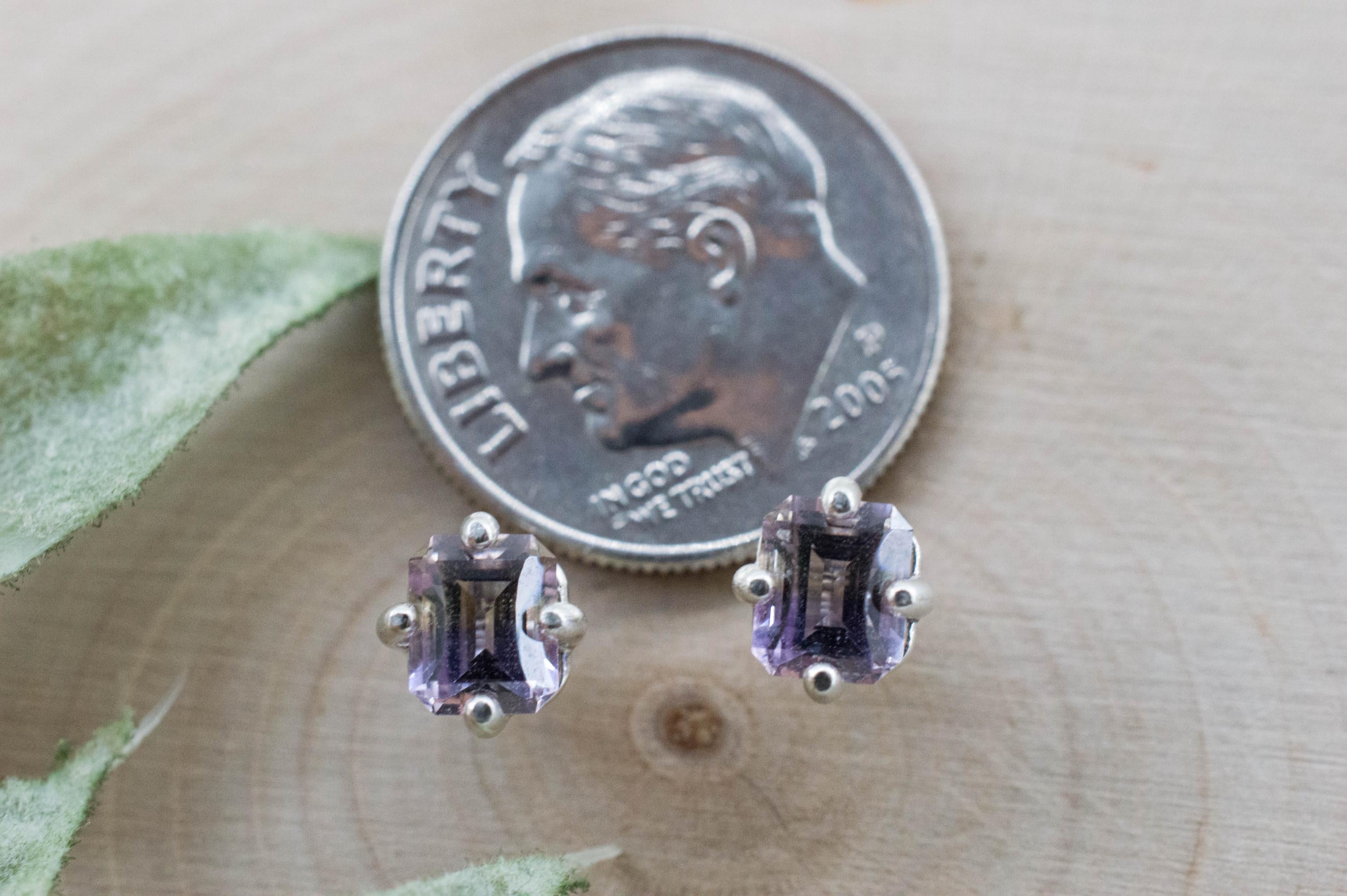 Ametrine Earrings; Natural Untreated Bolivia Ametrine; 1.250cts