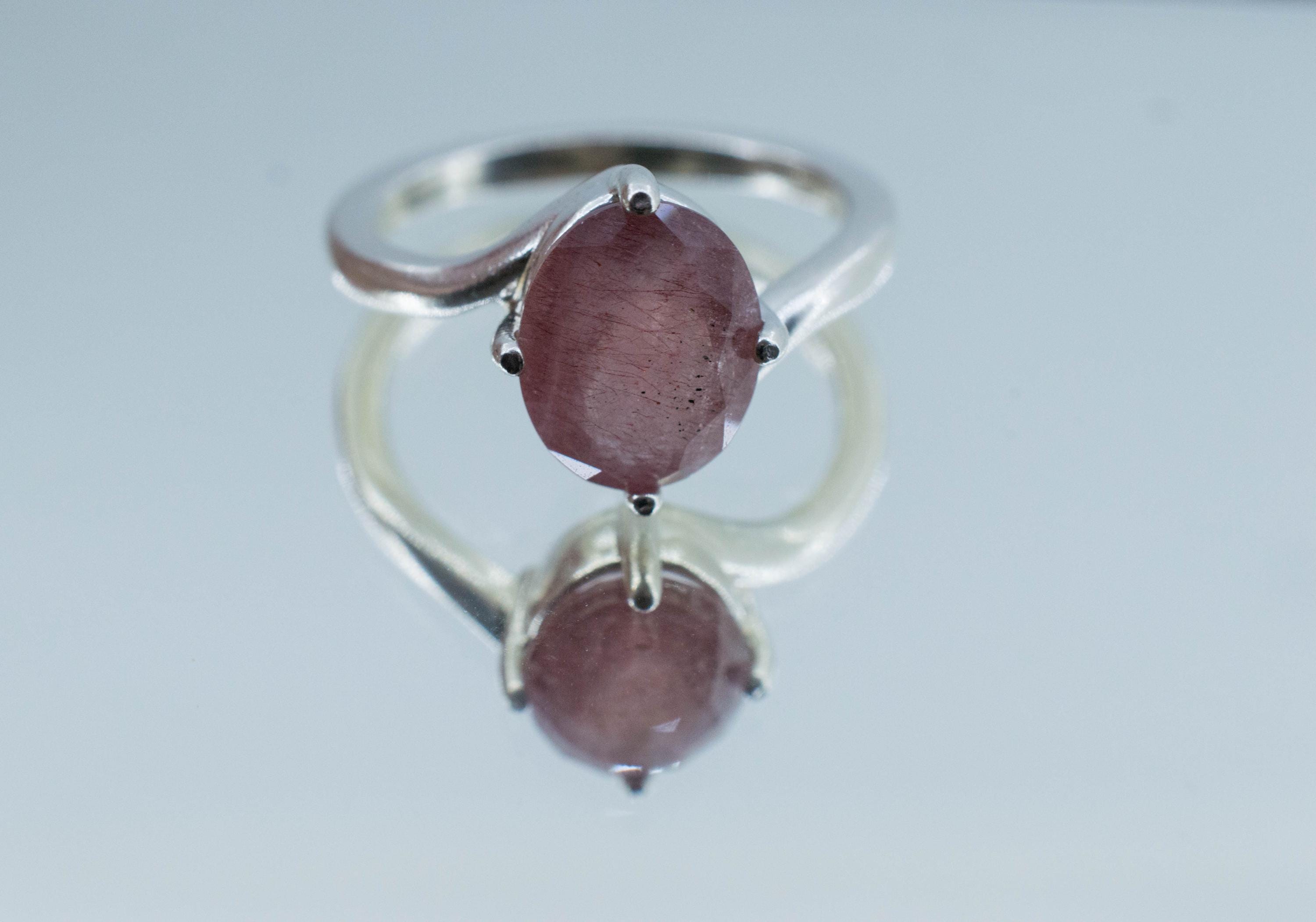 Strawberry Quartz Ring; Natural Untreated Mexico Quartz; 2.450cts