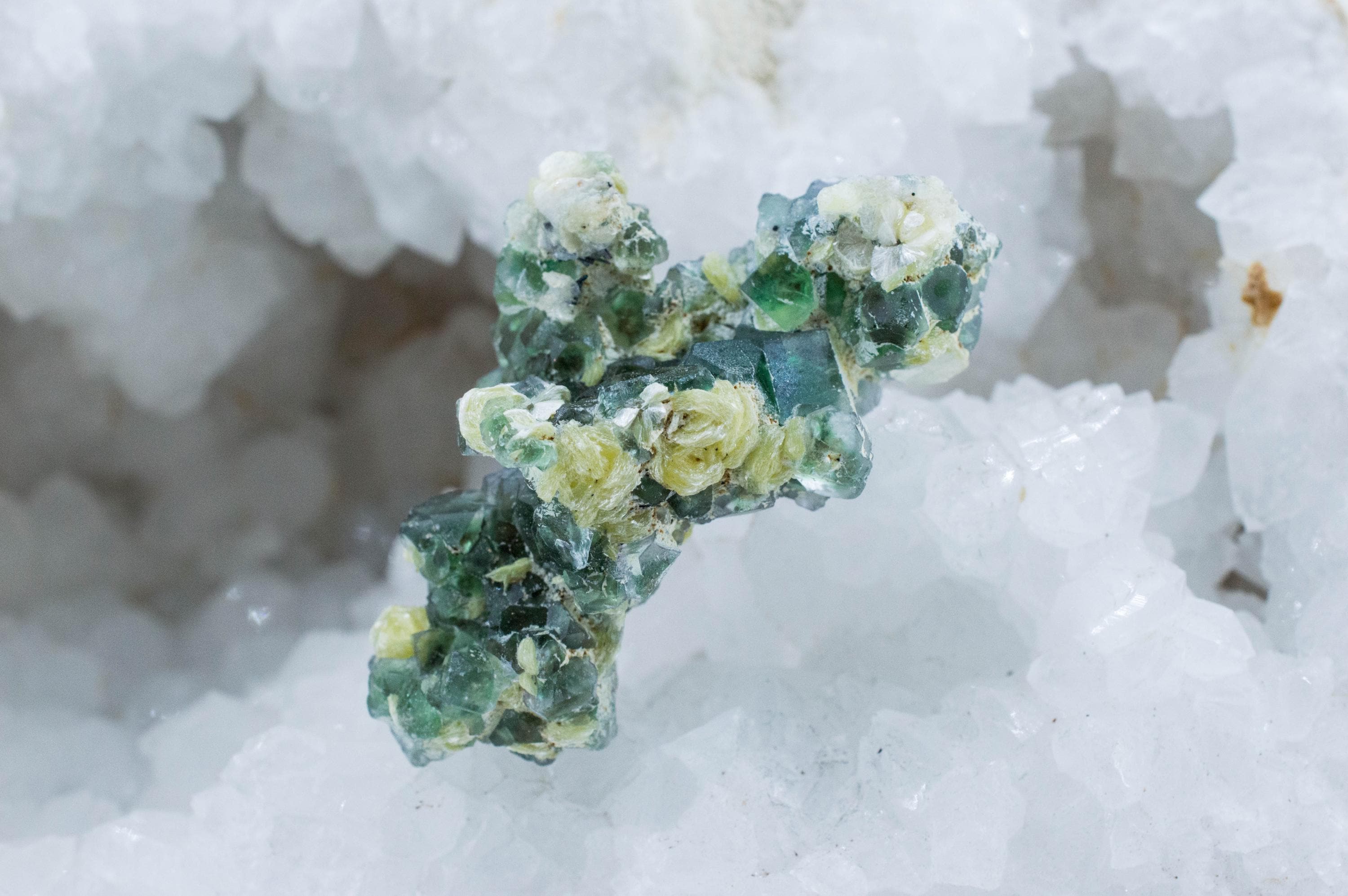 Fluorite with Muscovite Specimen; Natural Untreated Erongo Namibia Fluorite; 41.072 grams