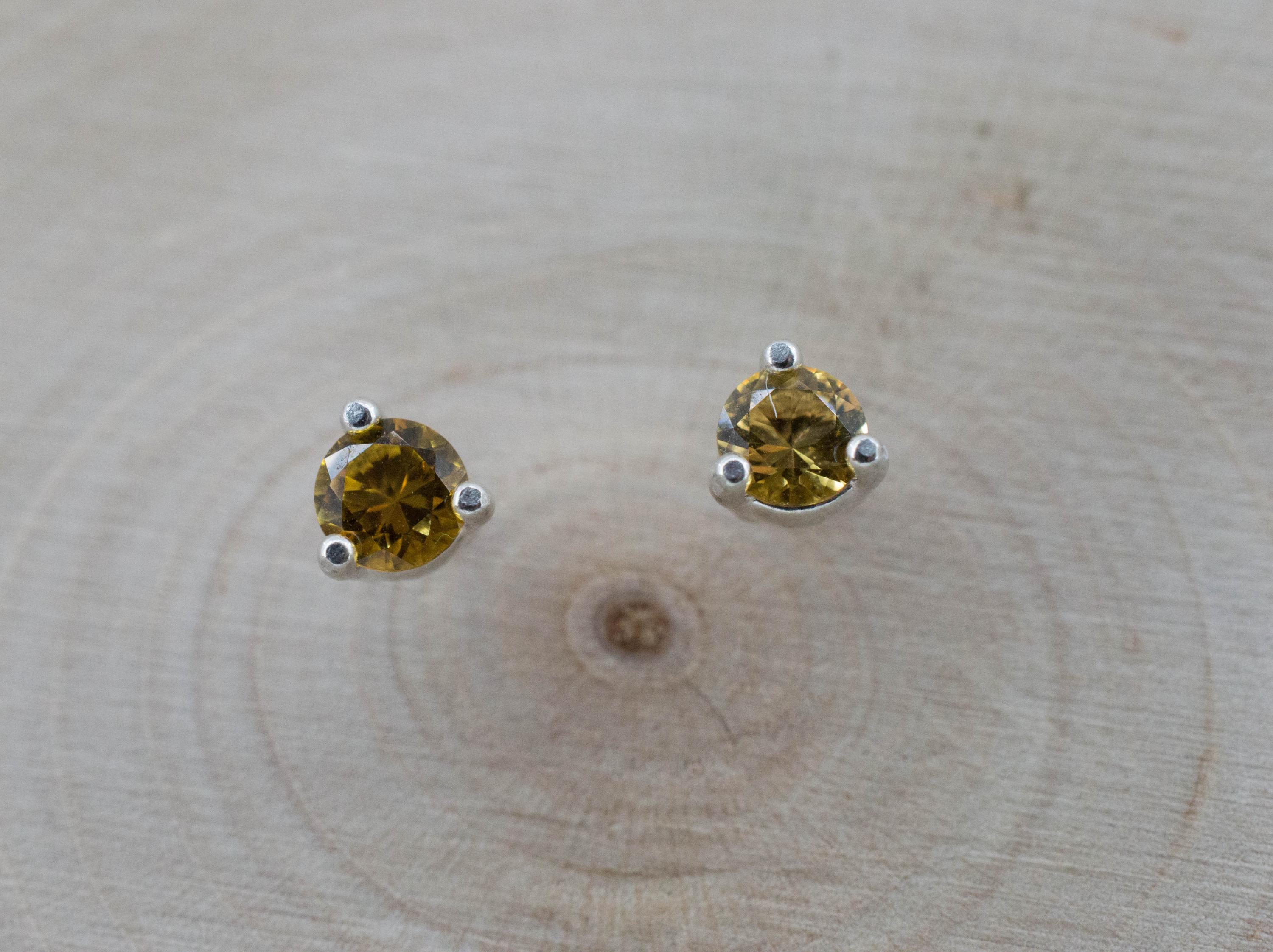 Heliodor Earrings, Natural Untreated Brazil Golden Beryl; 0.375cts