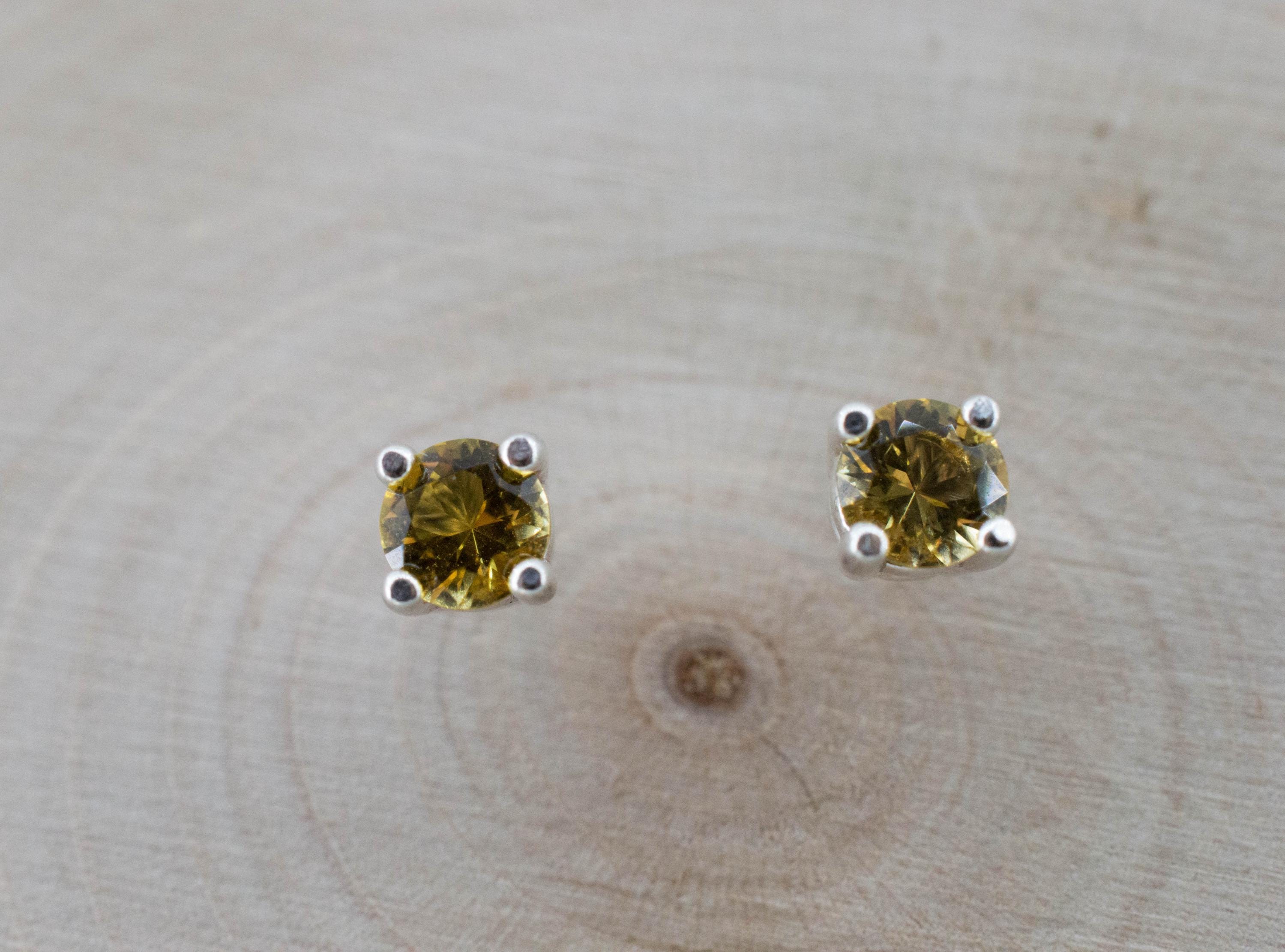 Heliodor Earrings, Natural Untreated Brazil Golden Beryl; 0.395cts