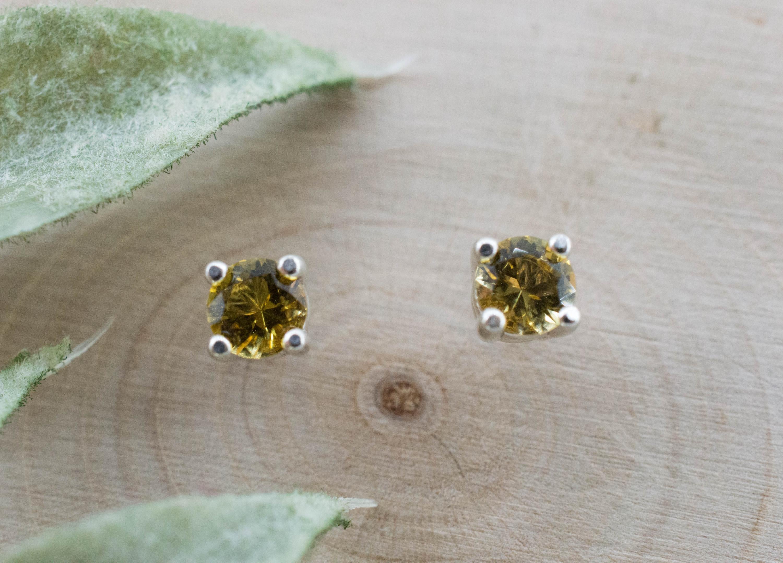 Heliodor Earrings, Natural Untreated Brazil Golden Beryl; 0.395cts