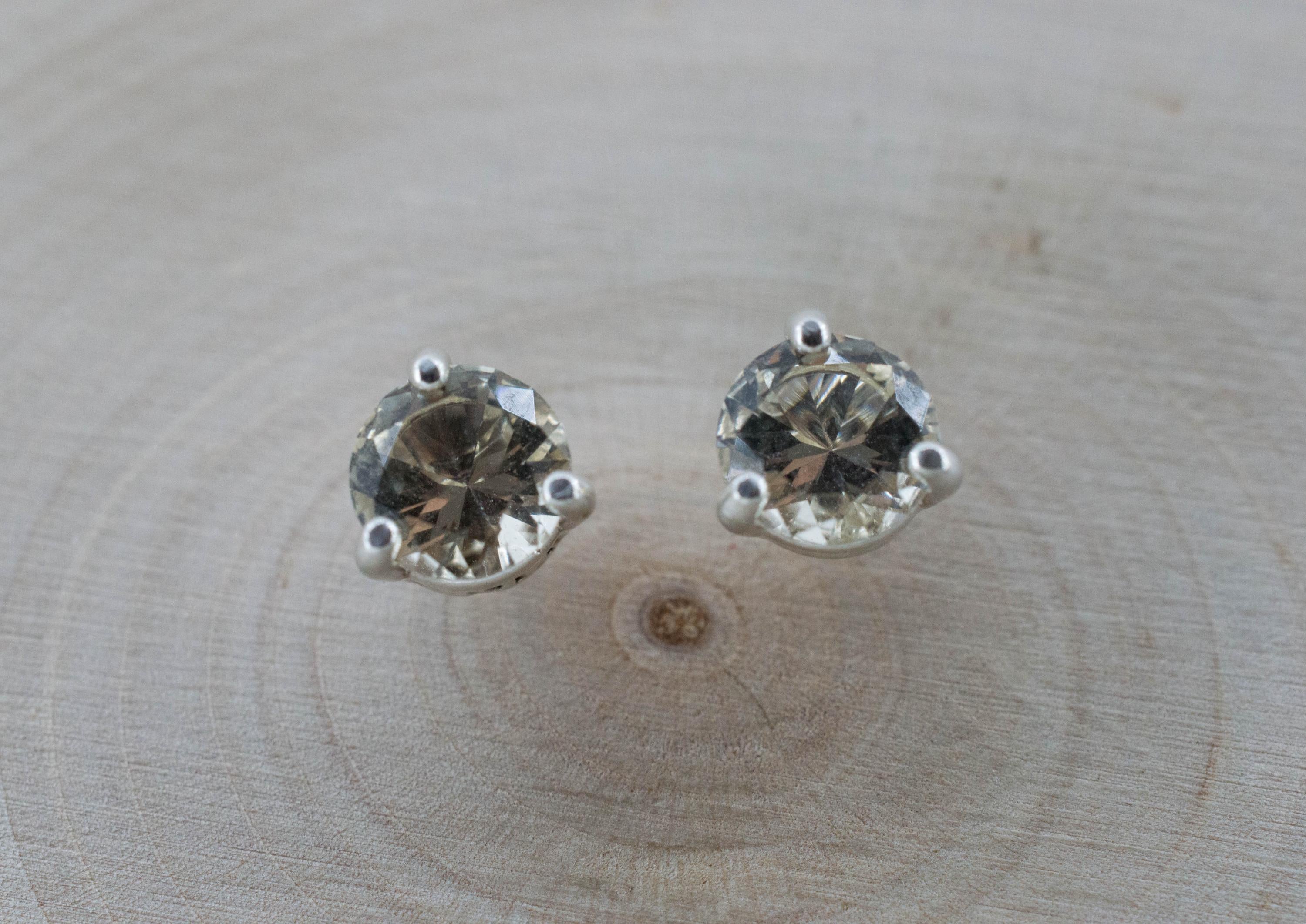 Heliodor Earrings, Natural Untreated Brazil Golden Beryl; 1.310cts