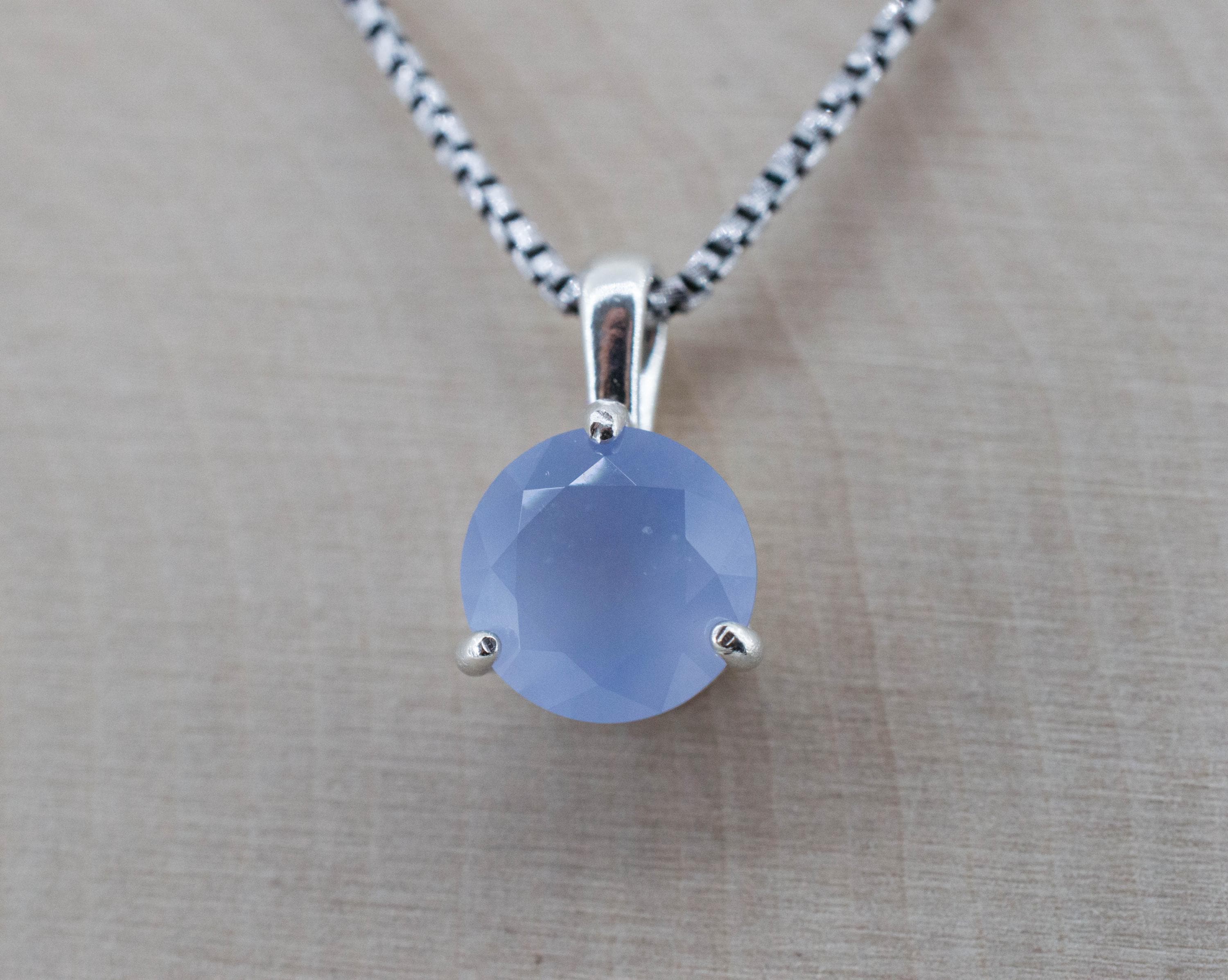 Blue Agate Pendant; Natural Untreated Namibia Agate; 2.180cts