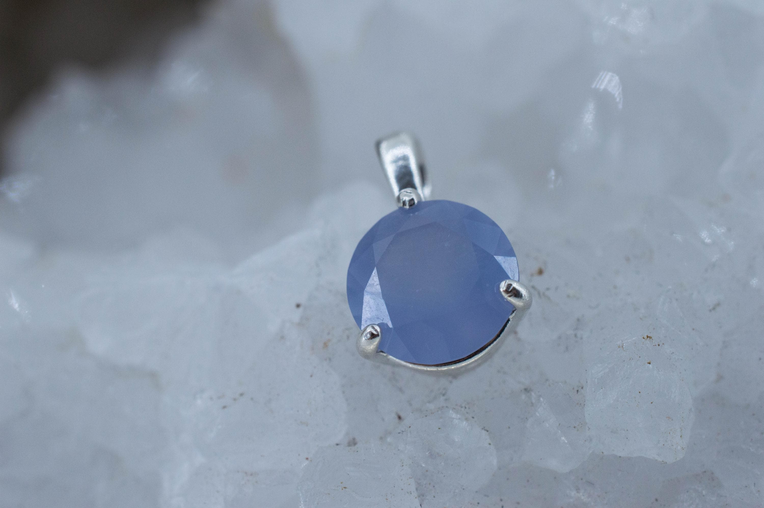 Blue Agate Pendant; Natural Untreated Namibia Agate; 2.180cts