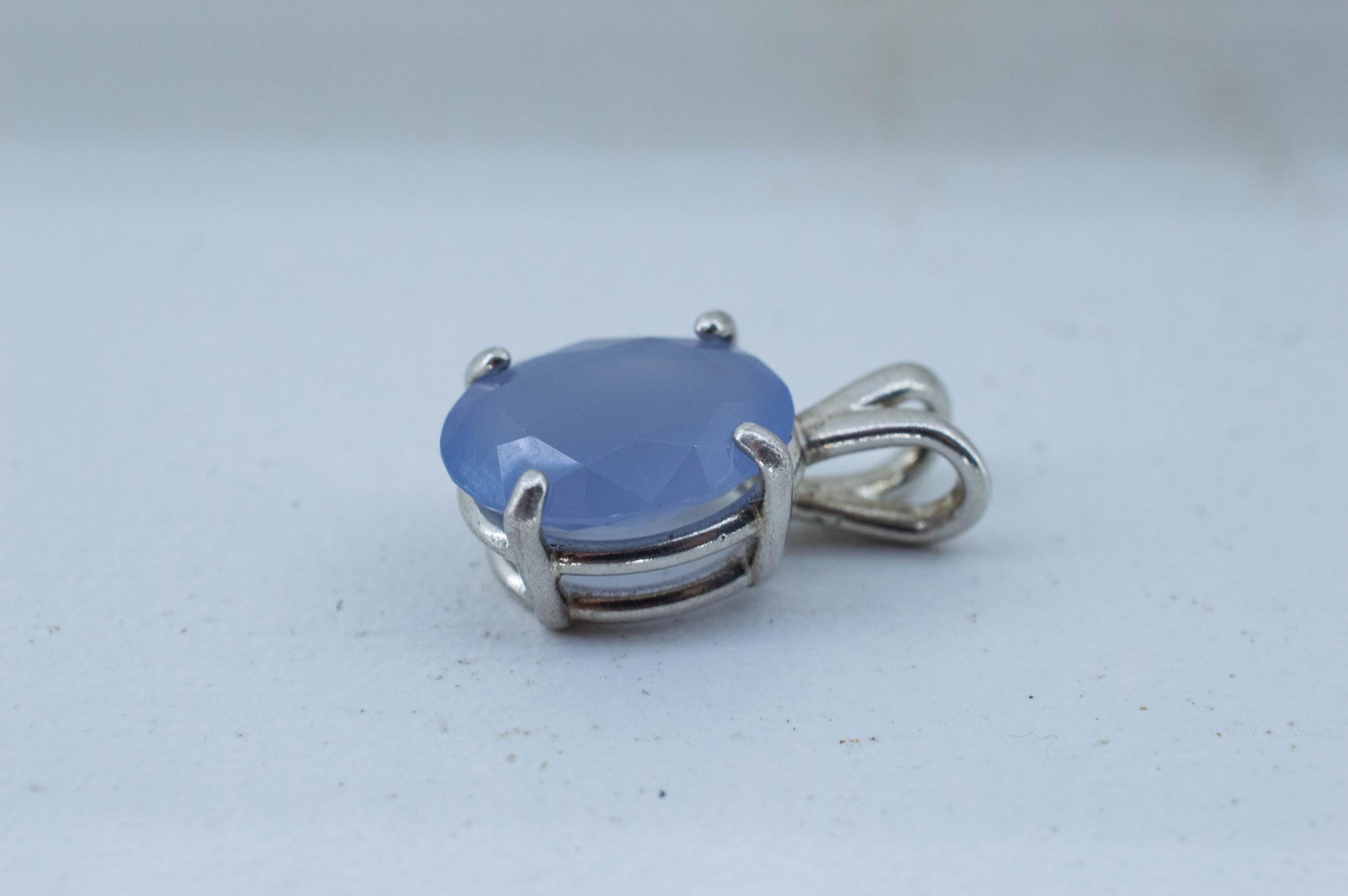 Blue Agate Pendant; Natural Untreated Namibia Agate; 3.320cts