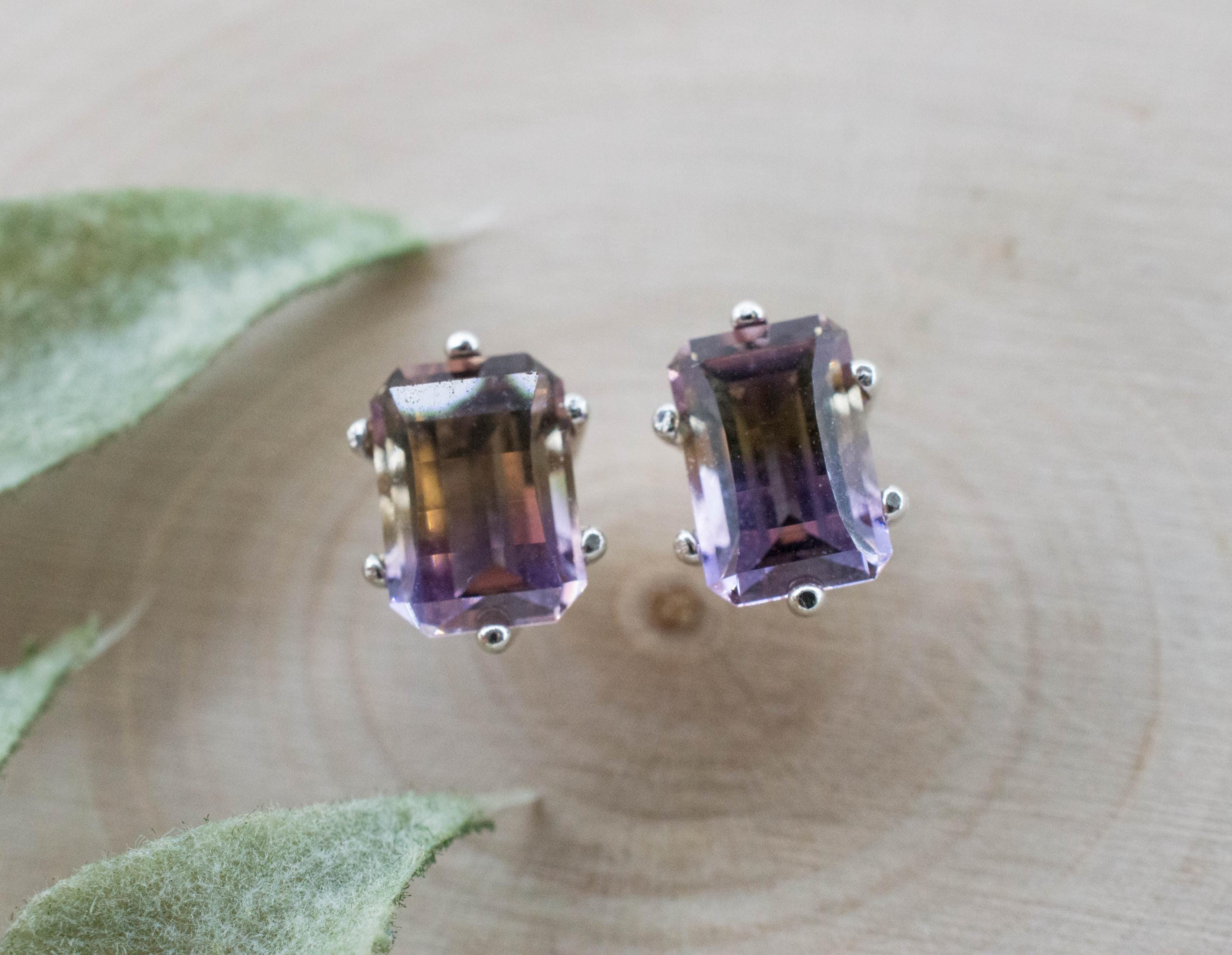 Ametrine Earrings; Natural Untreated Bolivia Ametrine; 2.845cts