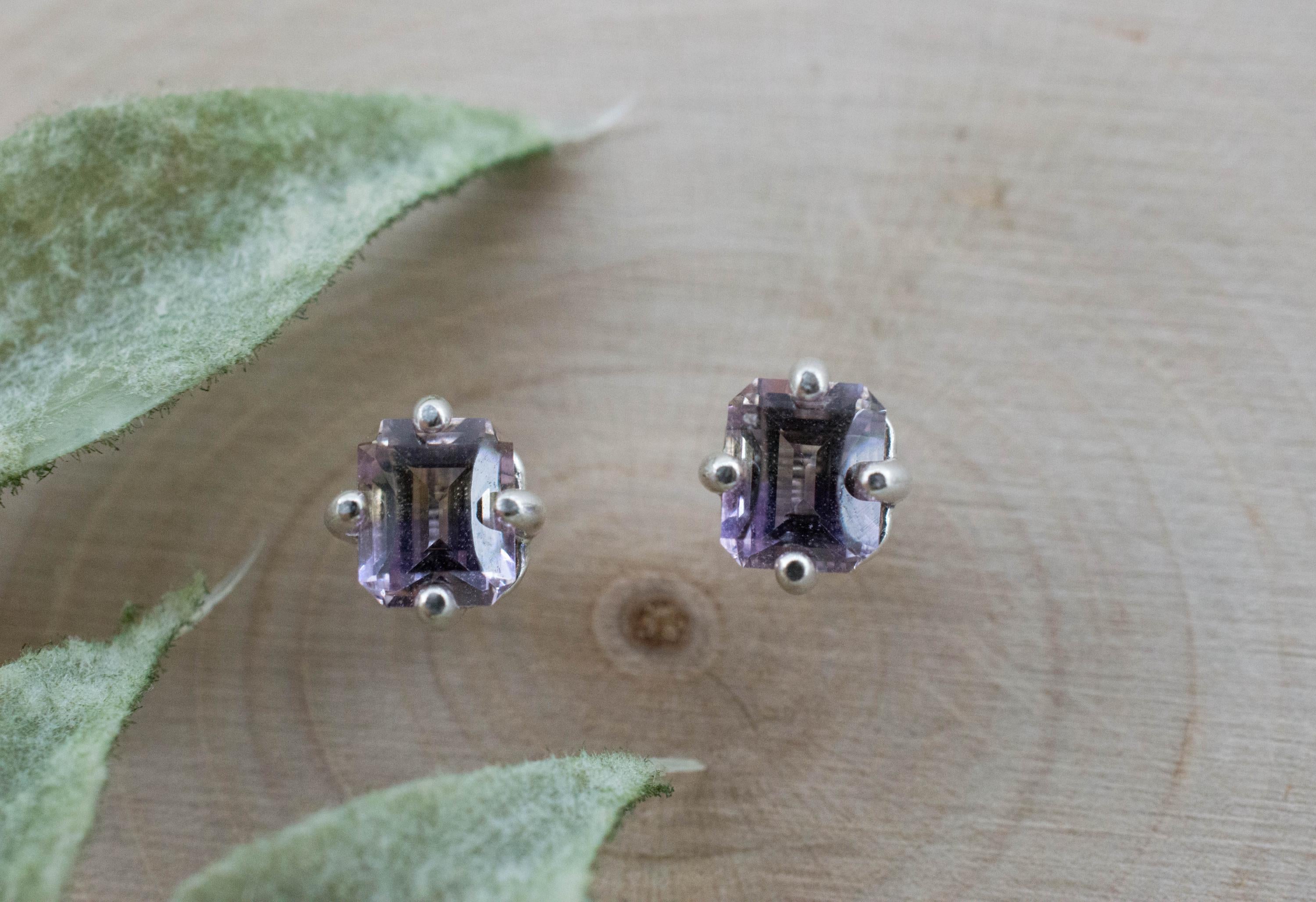 Ametrine Earrings; Natural Untreated Bolivia Ametrine; 1.250cts