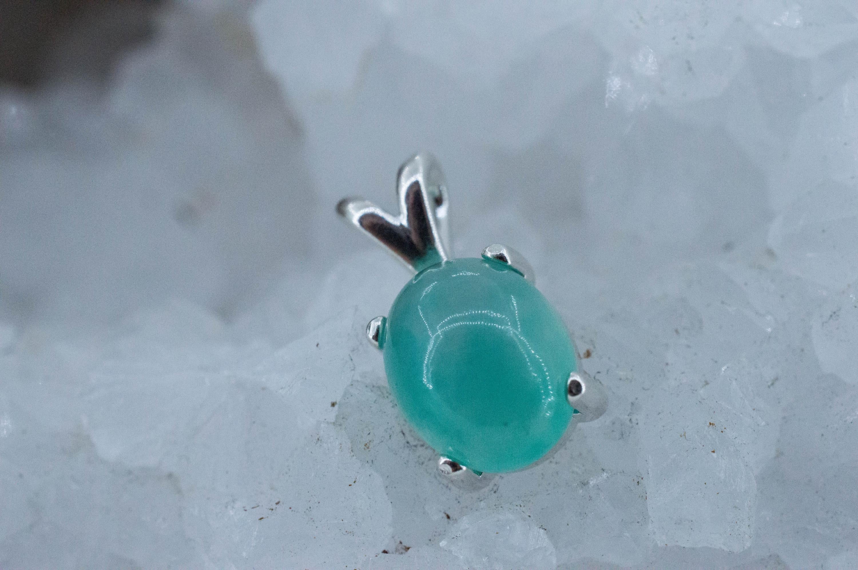 Aquaprase Pendant; Genuine Untreated African Aquaprase™; 4.490cts