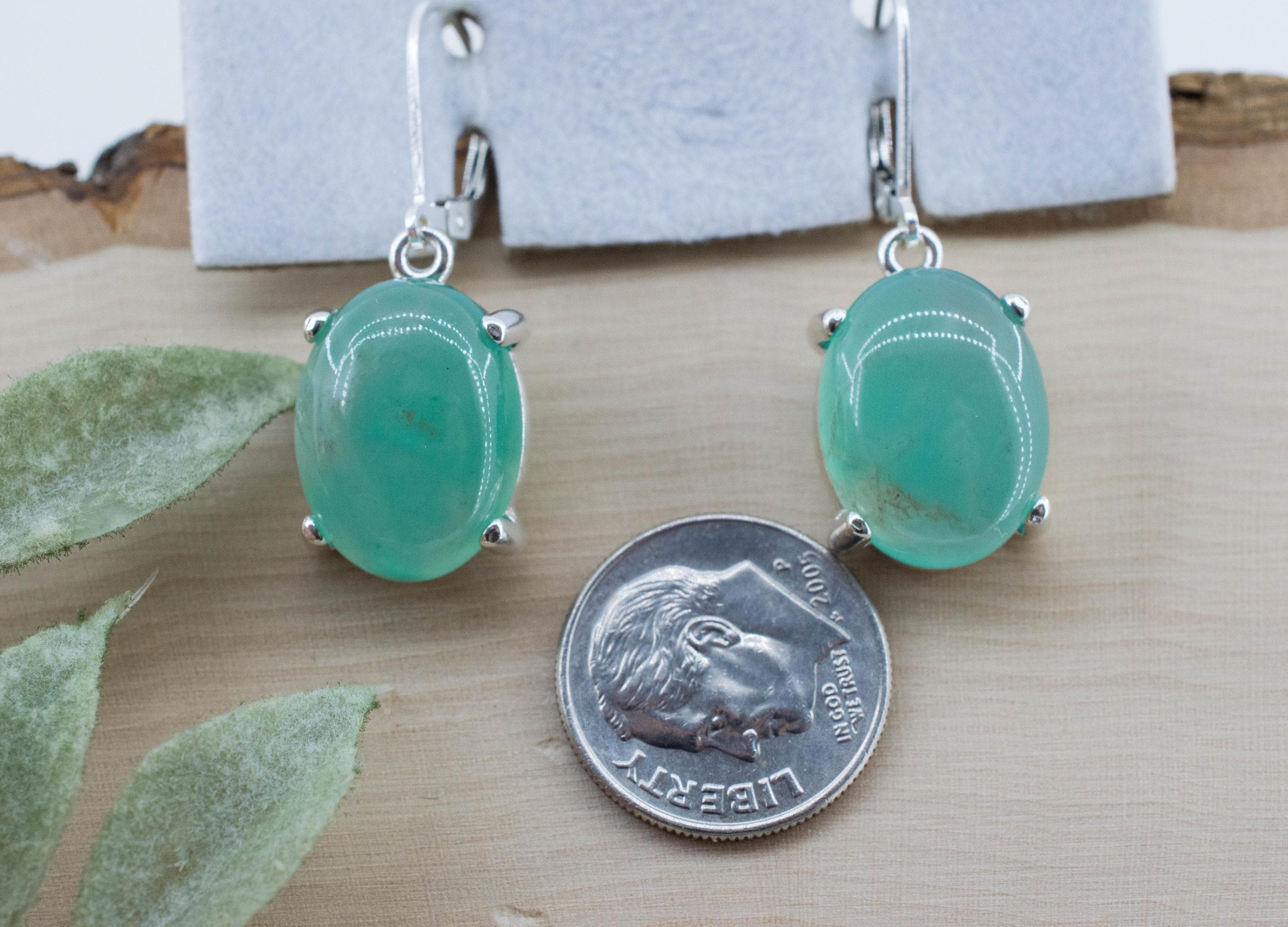 Aquaprase Earrings; Natural Untreated African Aquaprase™; 18.500cts