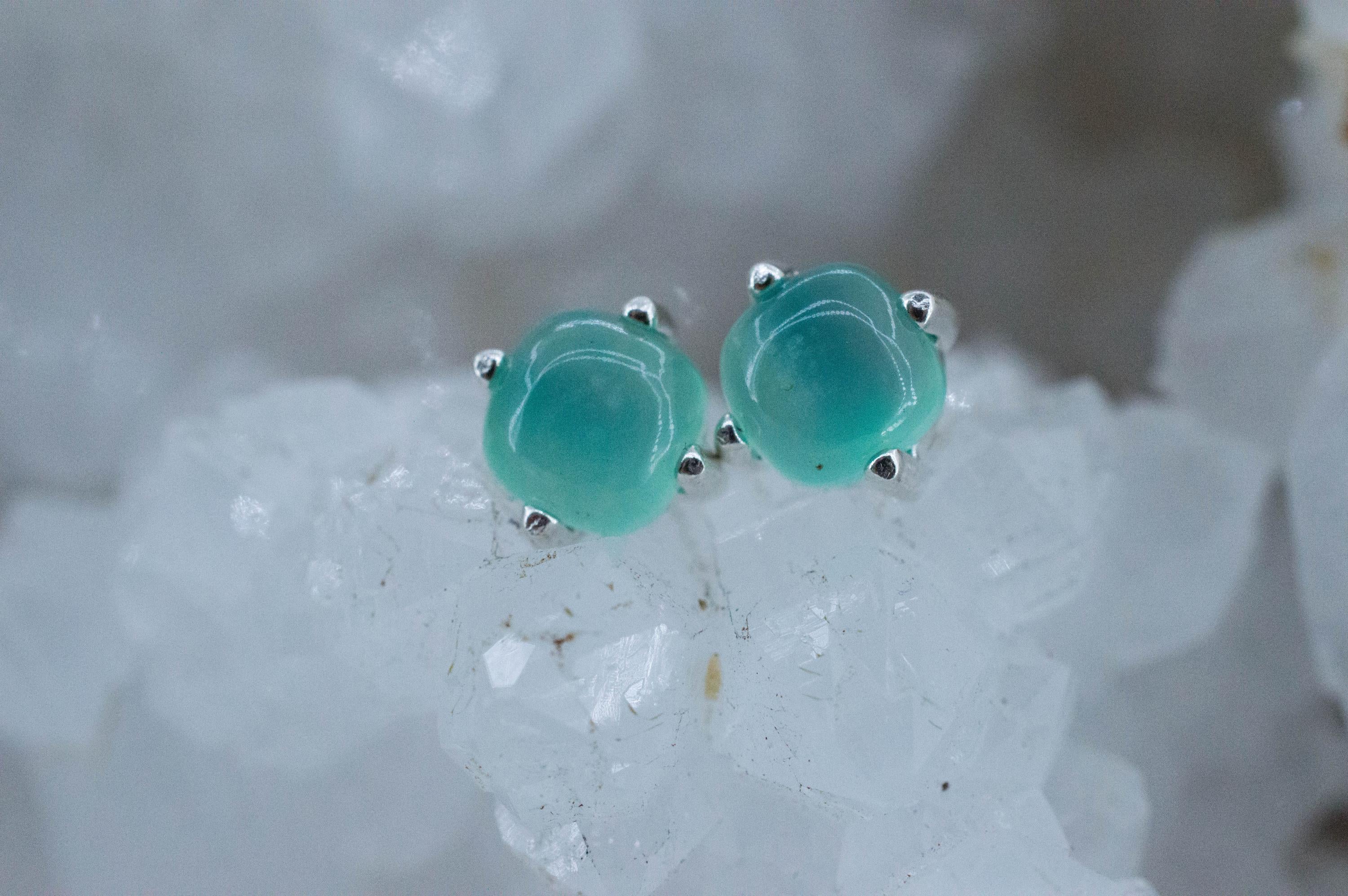 Aquaprase Earrings; Natural Untreated African Aquaprase™; 1.975cts