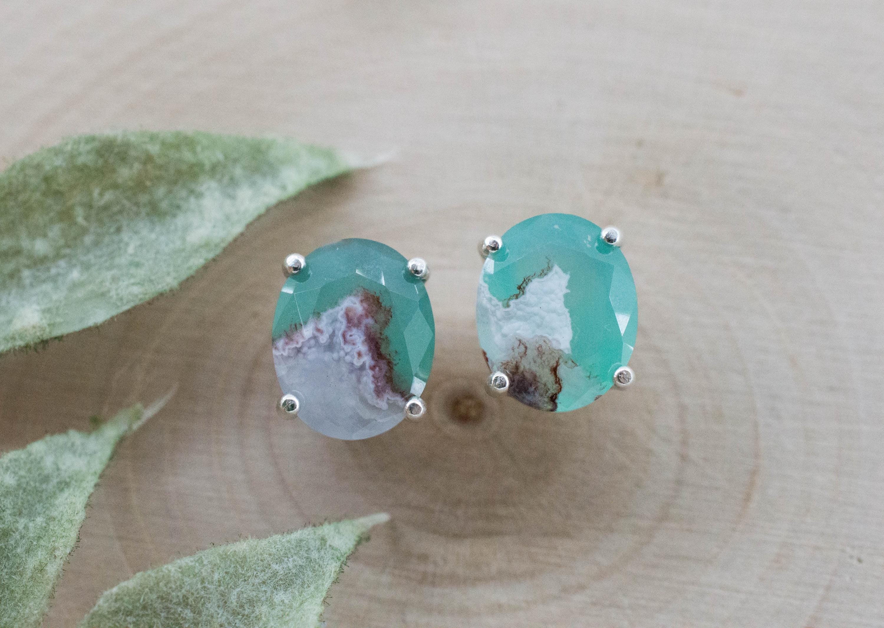 Aquaprase Earrings; Natural Untreated African Aquaprase™; 4.540cts