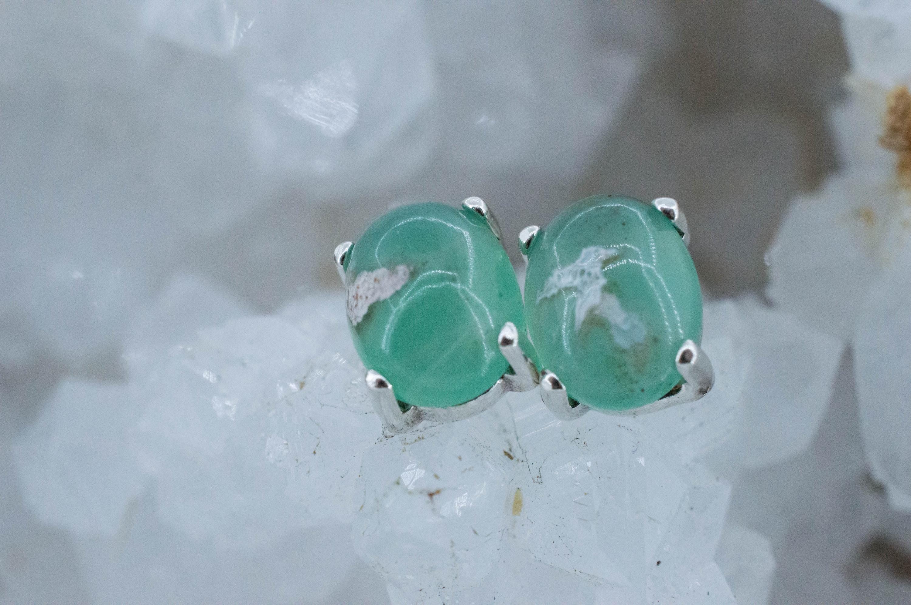 Aquaprase Earrings; Natural Untreated African Aquaprase™; 5.580cts