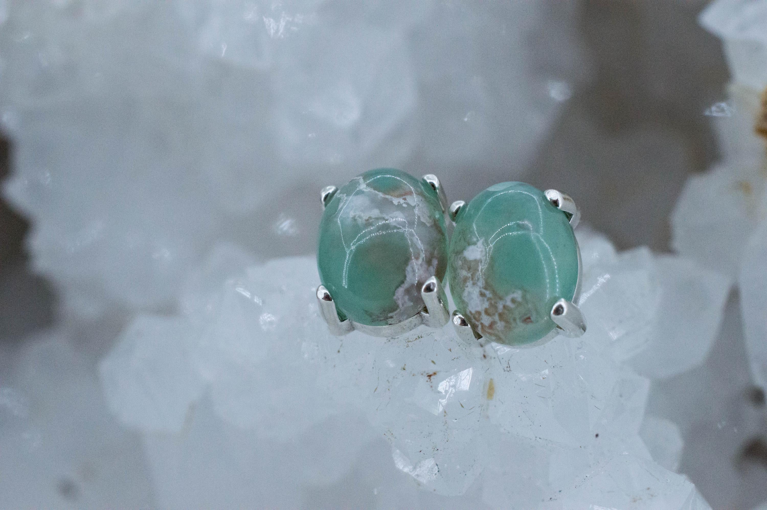 Aquaprase Earrings; Natural Untreated African Aquaprase™; 5.810cts