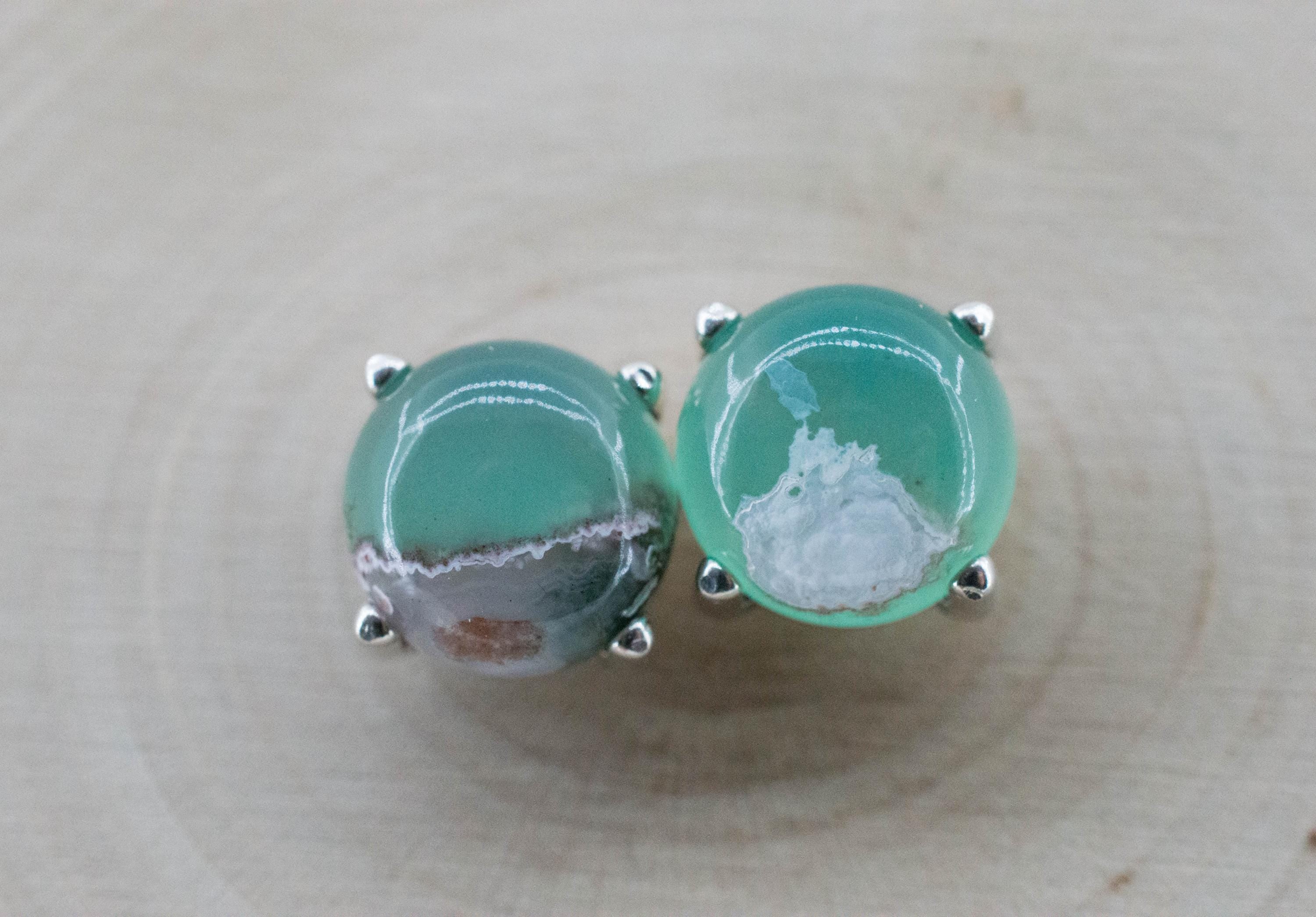 Aquaprase Earrings; Natural Untreated African Aquaprase™; 8.410cts