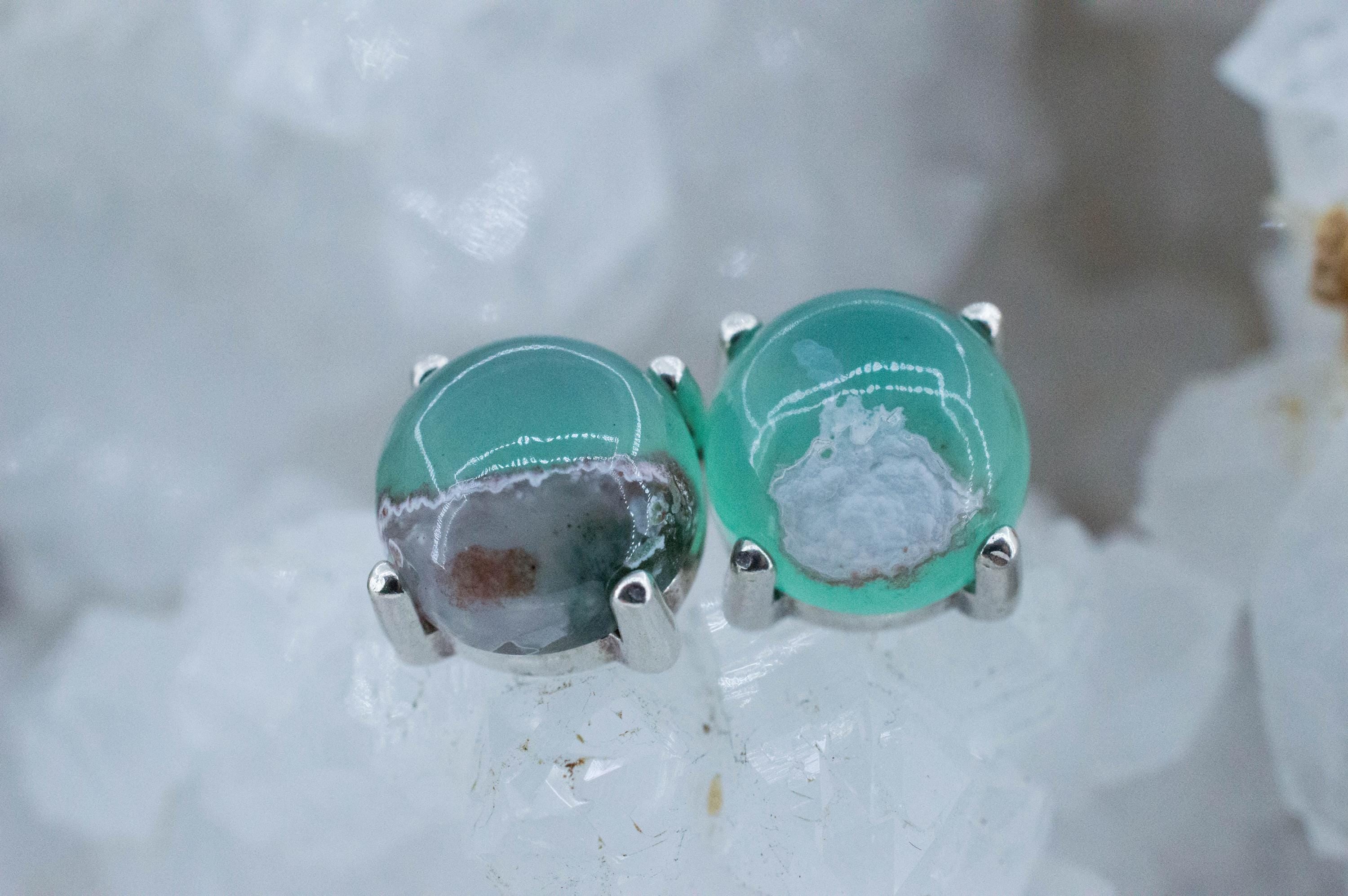 Aquaprase Earrings; Natural Untreated African Aquaprase™; 8.410cts