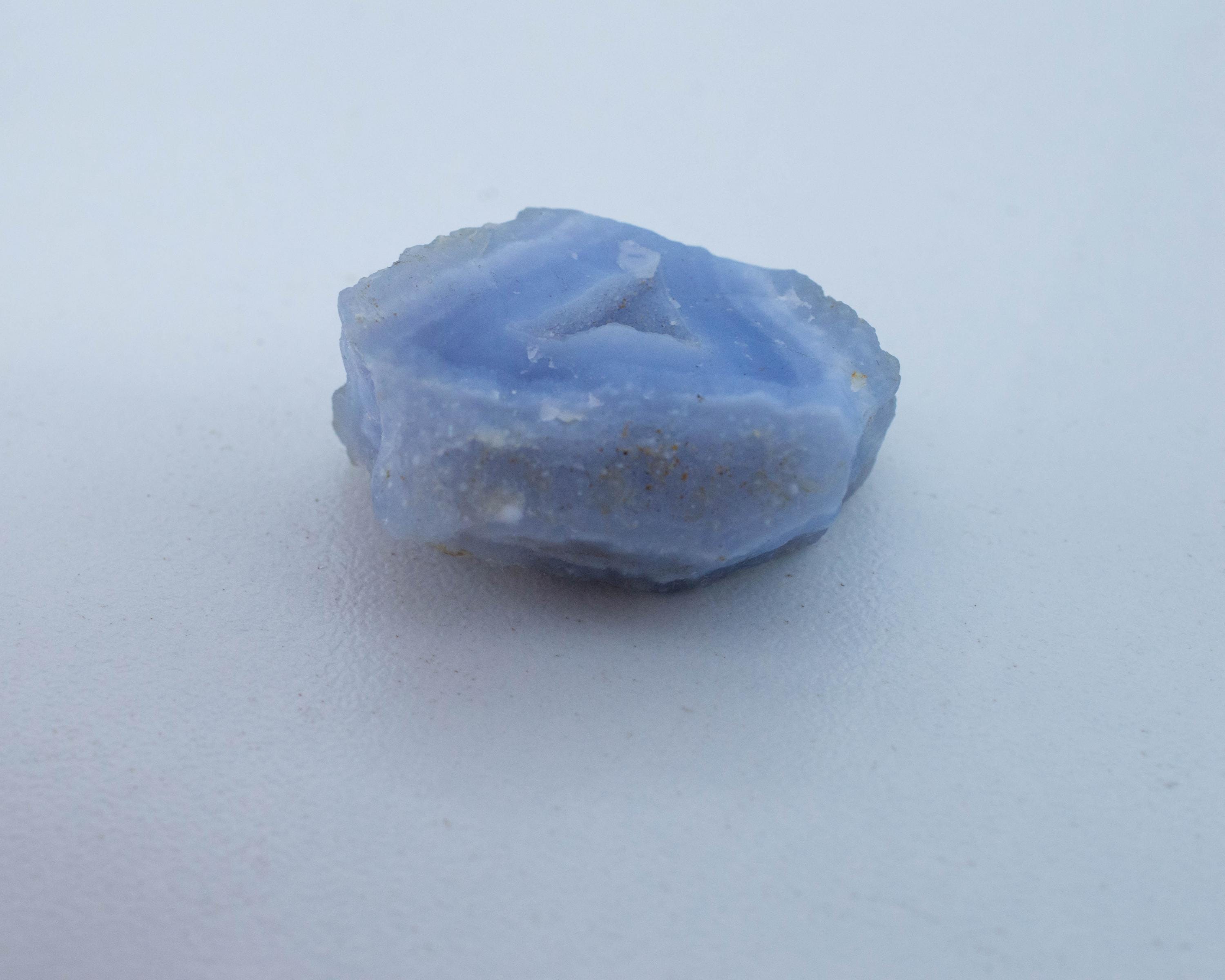 Blue Agate Specimen; Natural Untreated Malawi Lace Agate; 66.840cts