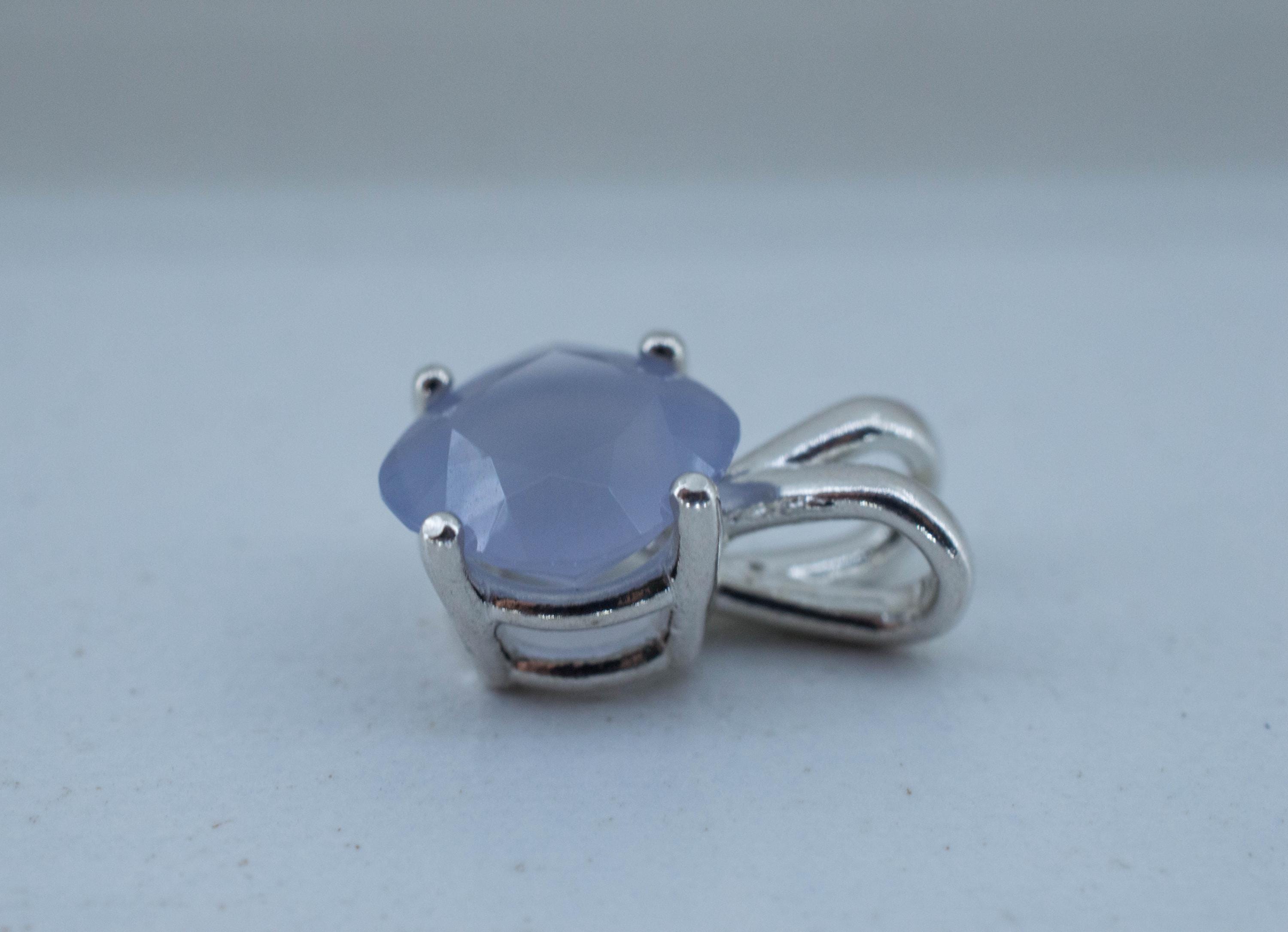 Blue Agate Pendant; Natural Untreated Namibia Agate; 1.940cts