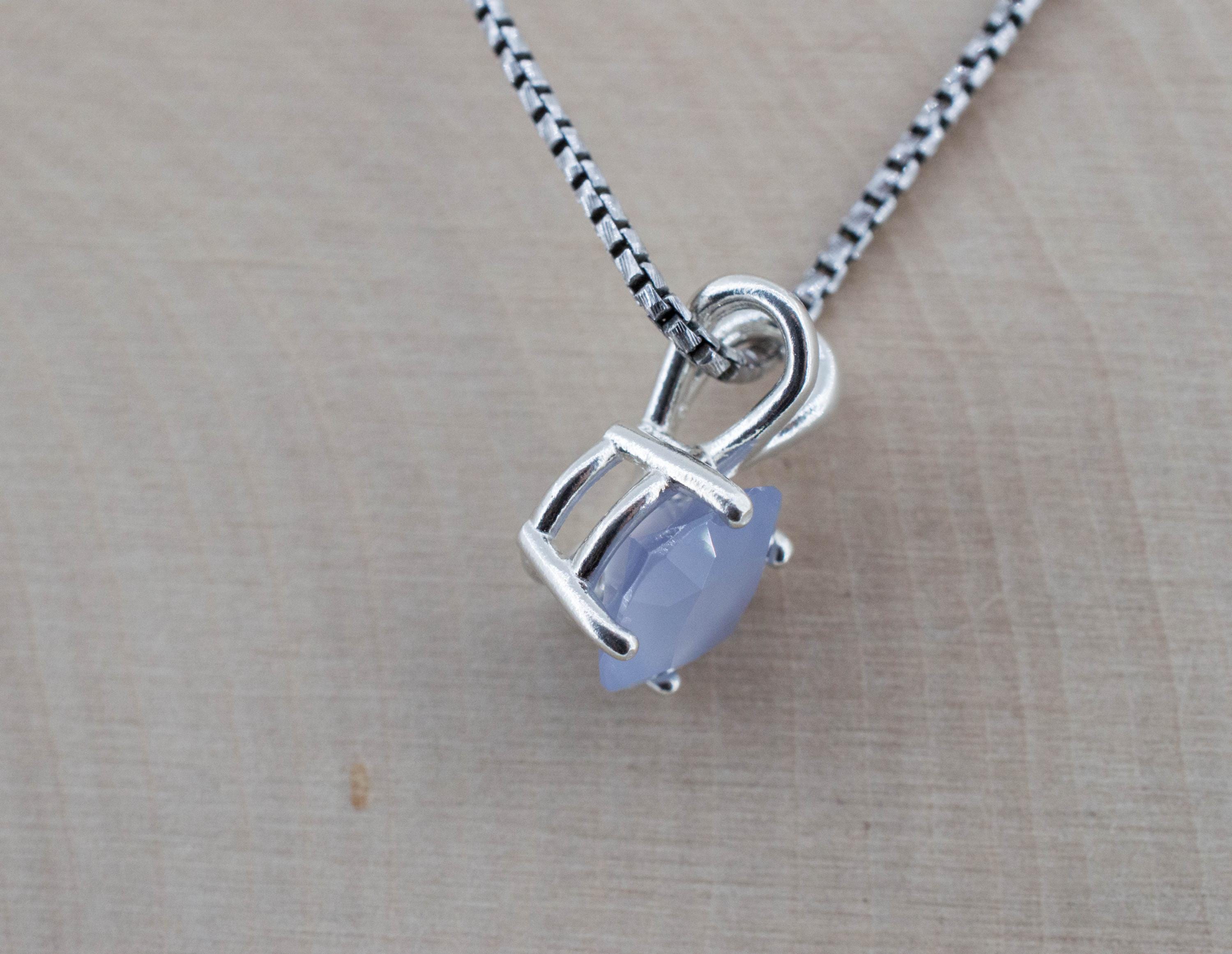 Blue Agate Pendant; Natural Untreated Namibia Agate; 1.940cts