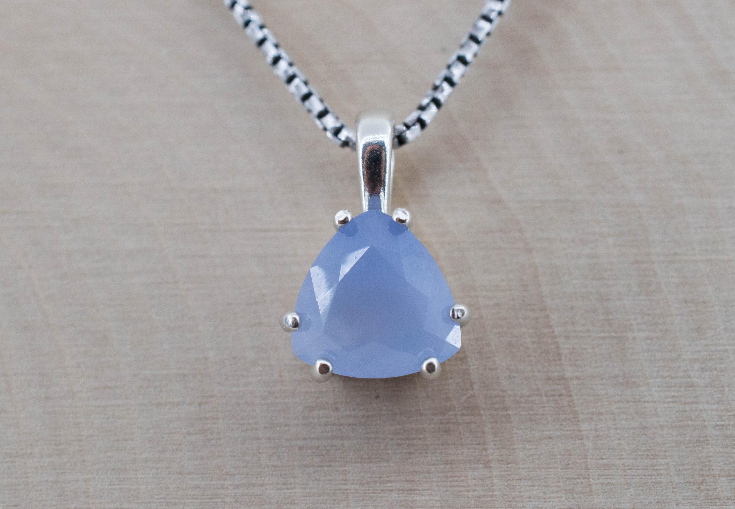 Blue Agate Pendant; Natural Untreated Namibia Agate; 2.265cts