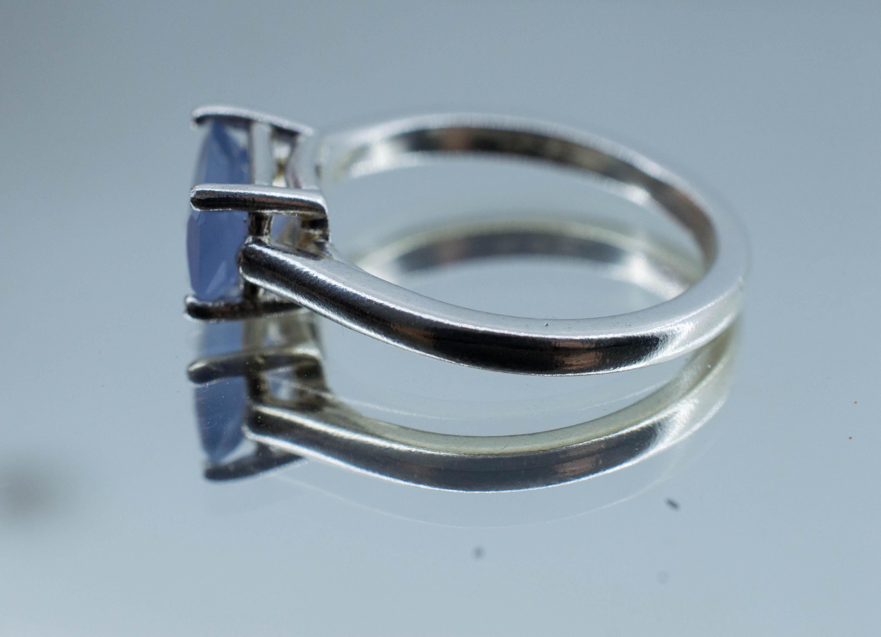 Blue Agate Ring; Natural Untreated Namibia Blue Agate; 1.340cts