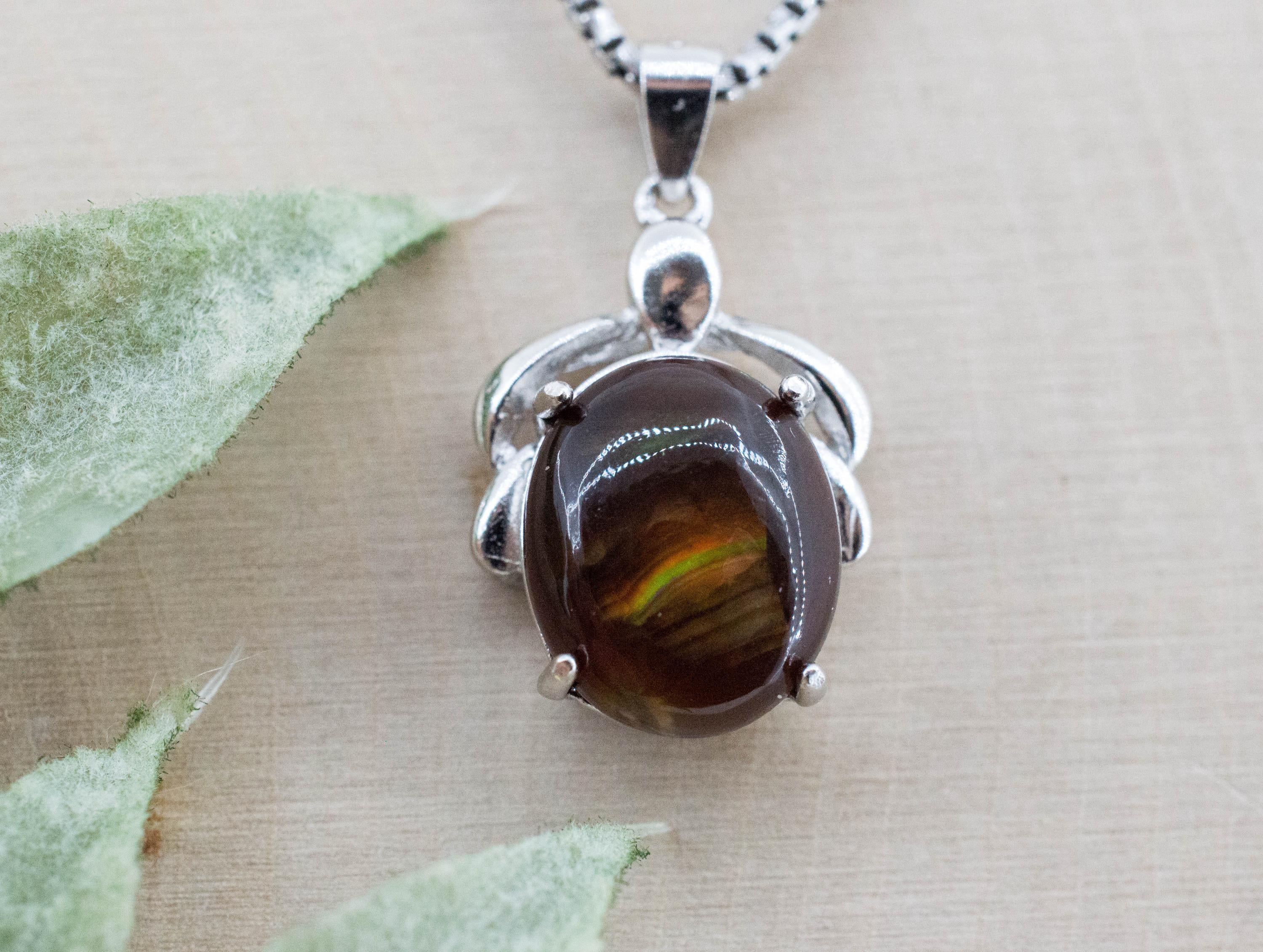 Fire Agate Pendant; Natural Untreated Mexico Agate; 3.385cts