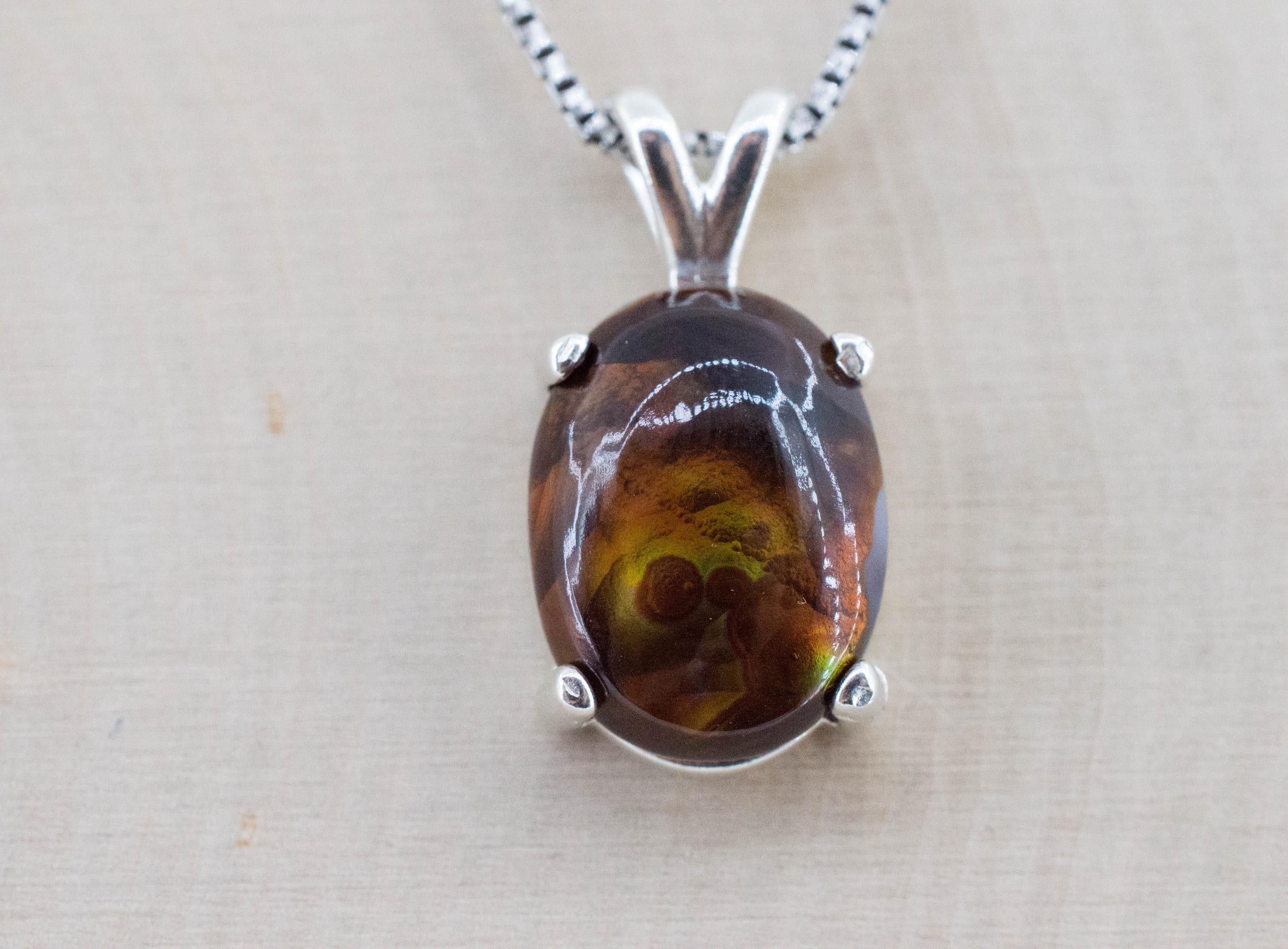 Fire Agate Pendant; Natural Untreated Mexico Agate; 8.545cts