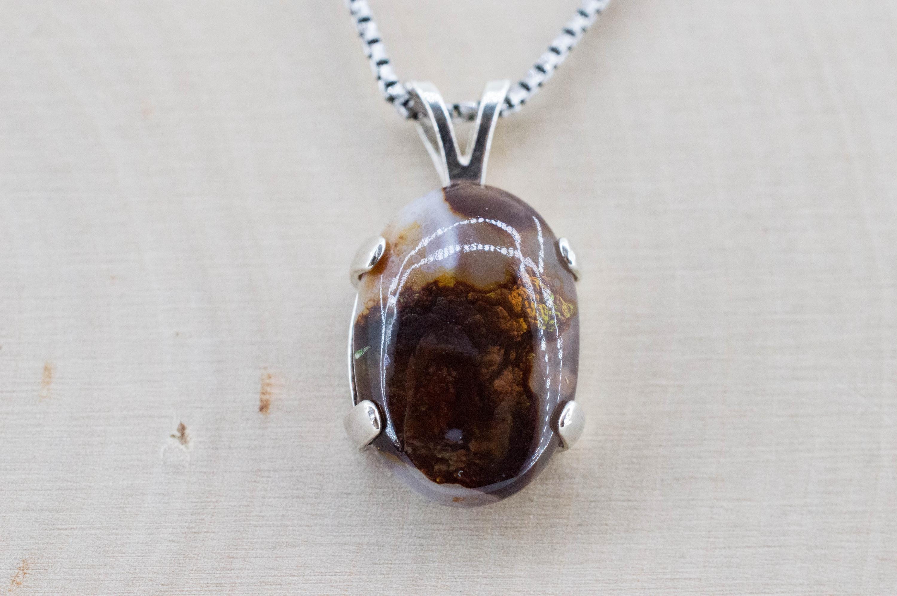 Fire Agate Pendant; Natural Untreated Mexico Agate; 9.525cts