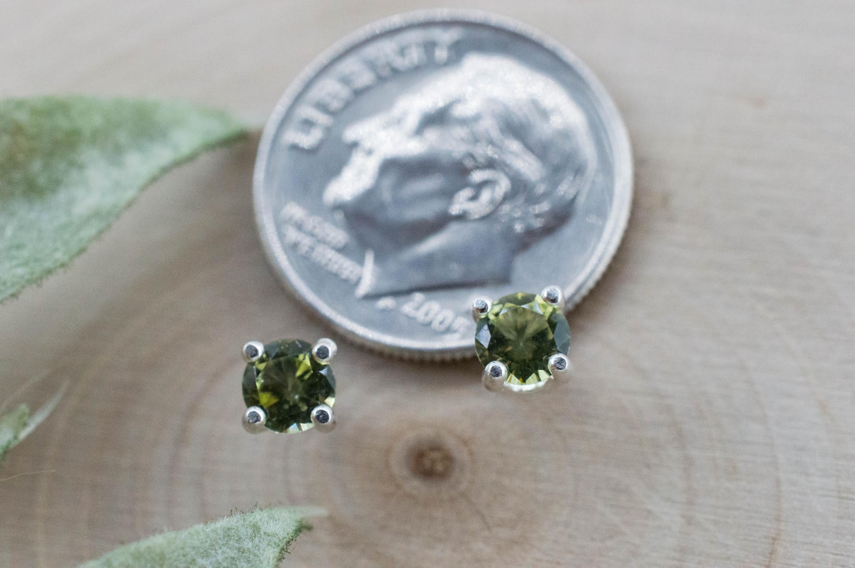 Green Apatite Earrings; Natural Untreated Tanzania Apatite; 0.435cts