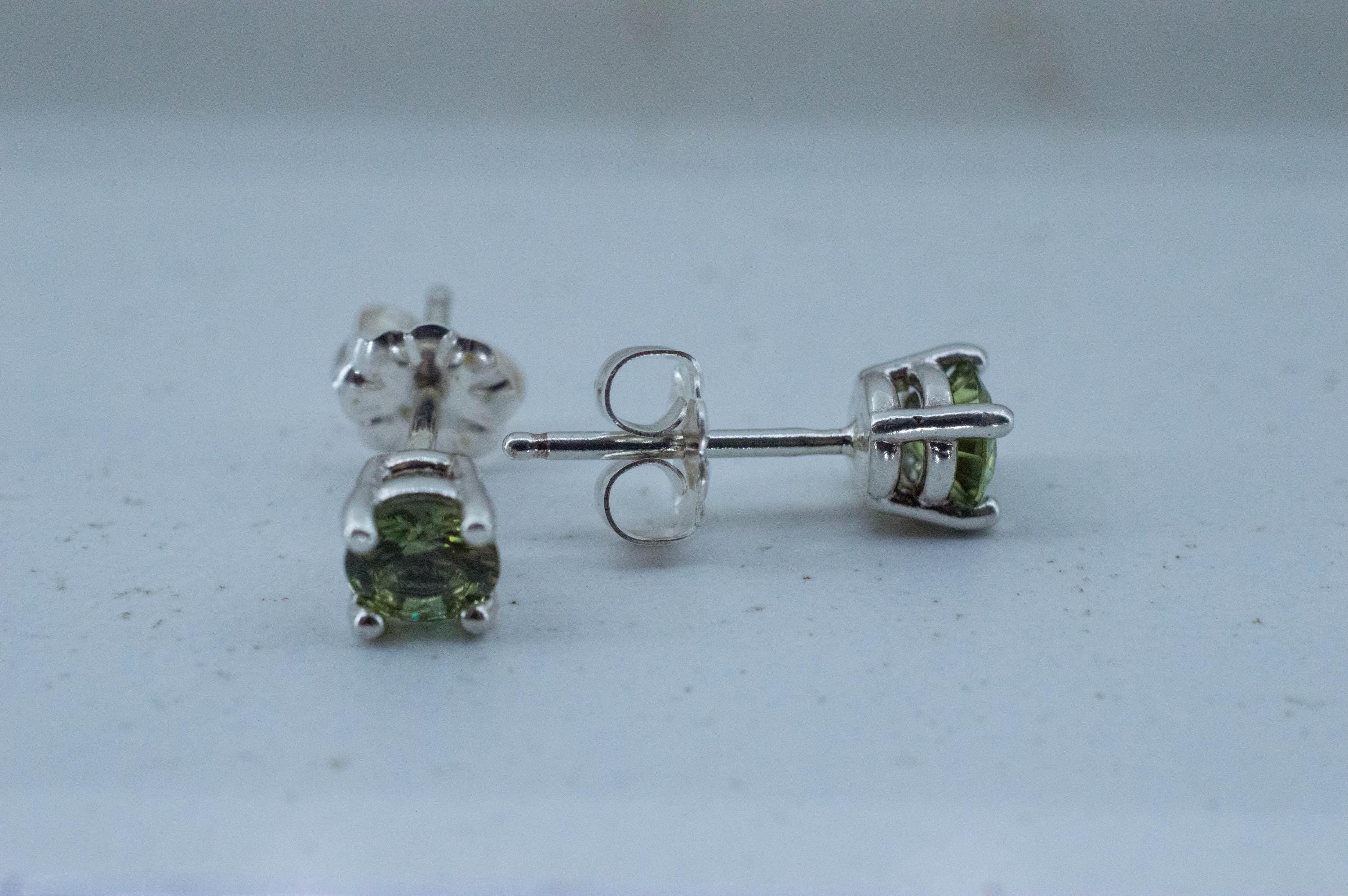 Green Apatite Earrings; Natural Untreated Tanzania Apatite; 0.635cts