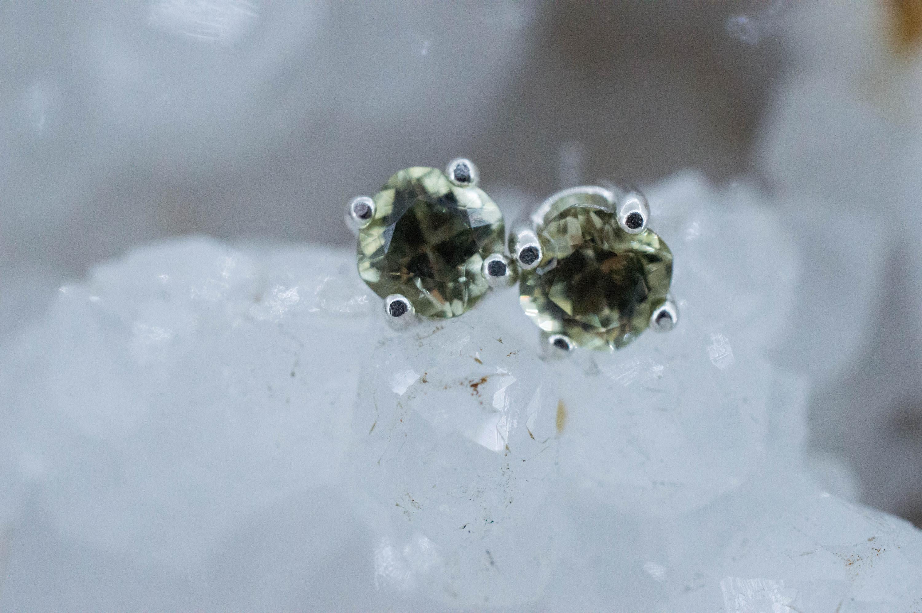 Yellow Apatite Earrings; Natural Untreated Mexico Apatite; 1.160cts