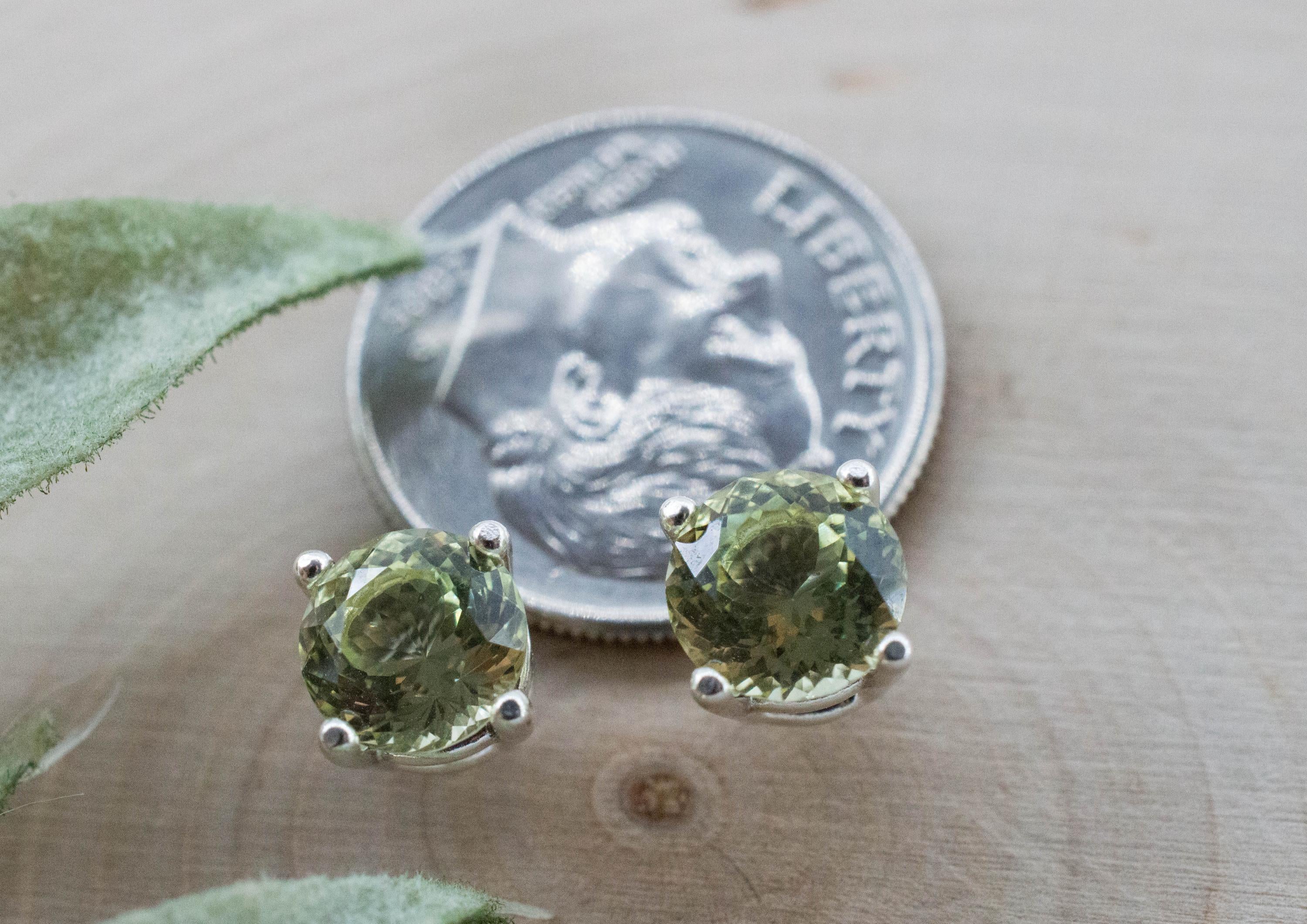 Yellow Apatite Earrings; Natural Untreated Mexico Apatite; 2.075cts