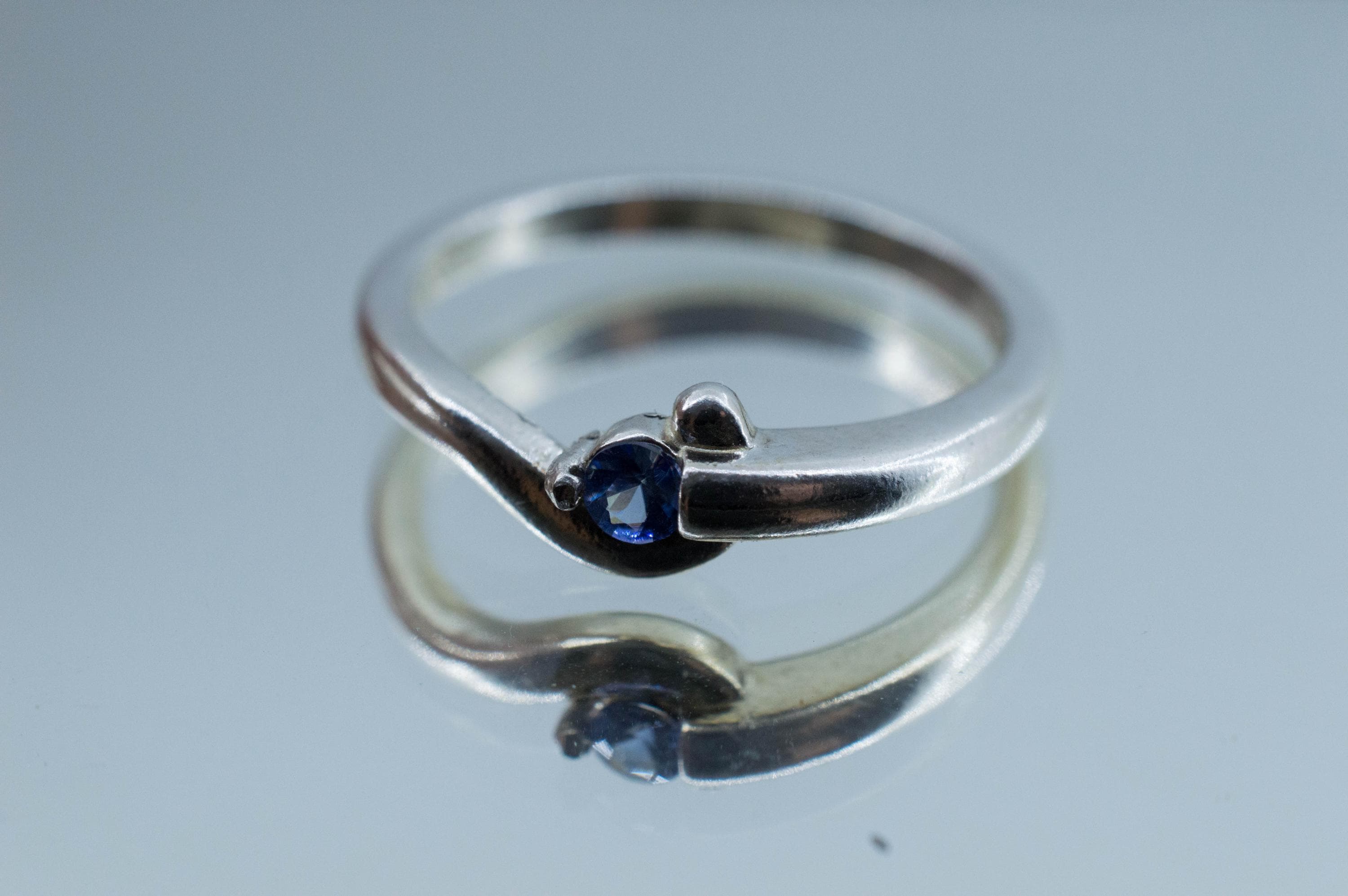Benitoite Ring; Natural Untreated California Benitoite: 0.090cts