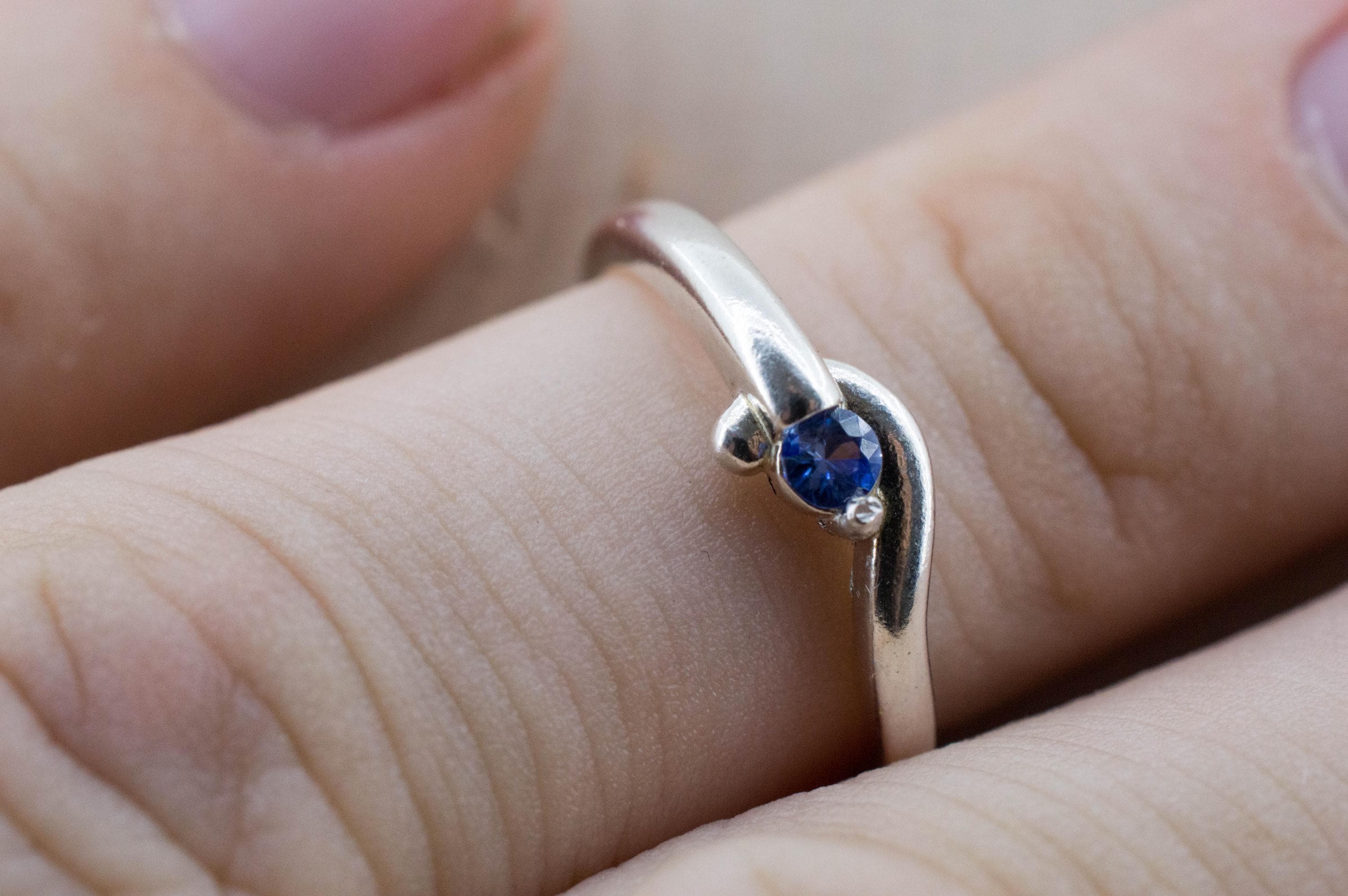 Benitoite Ring; Natural Untreated California Benitoite: 0.090cts