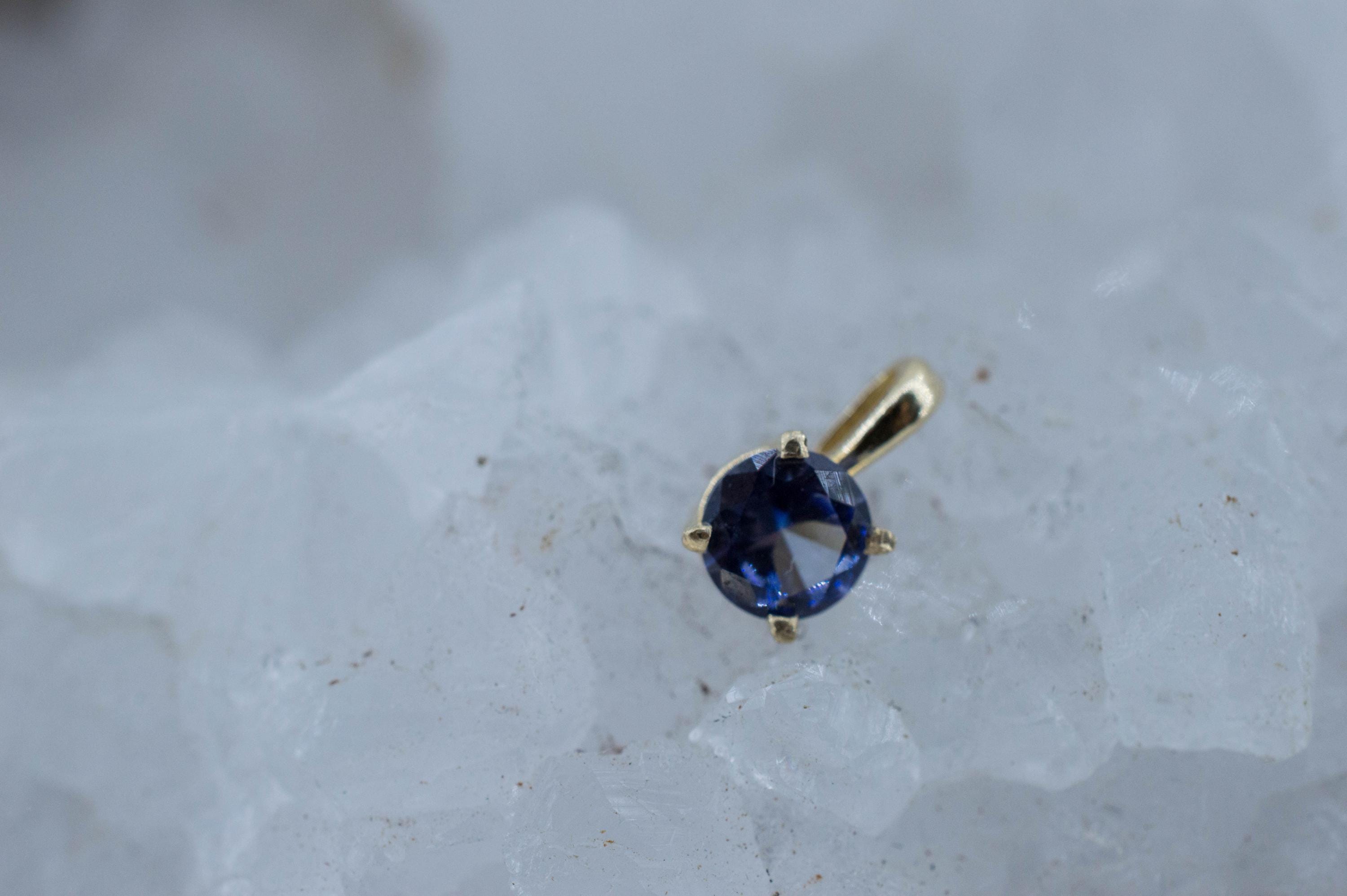 Benitoite Pendant; Natural Untreated California Benitoite: 0.310cts