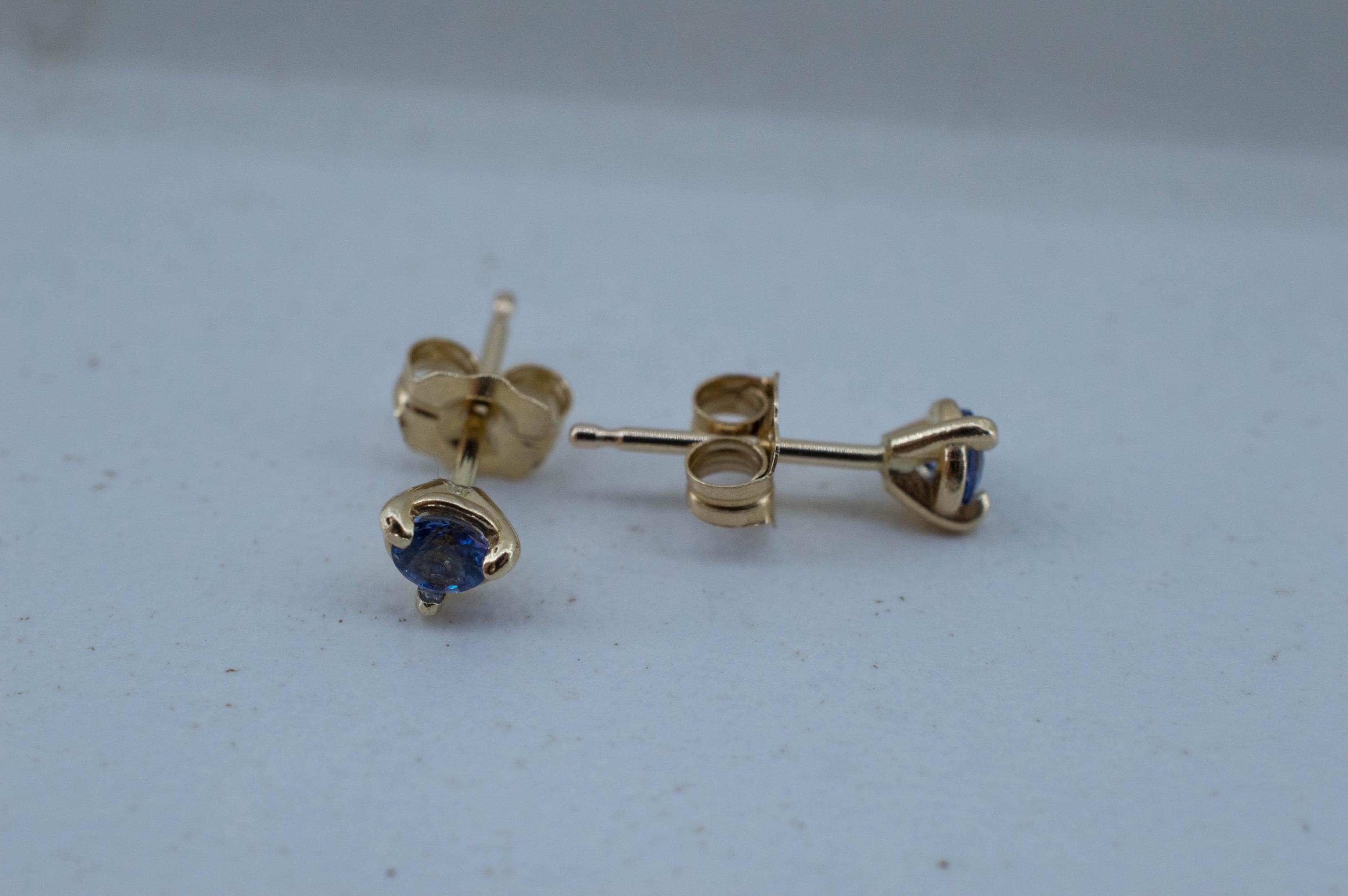 Benitoite Earrings; Natural Untreated California Benitoite: 0.220cts