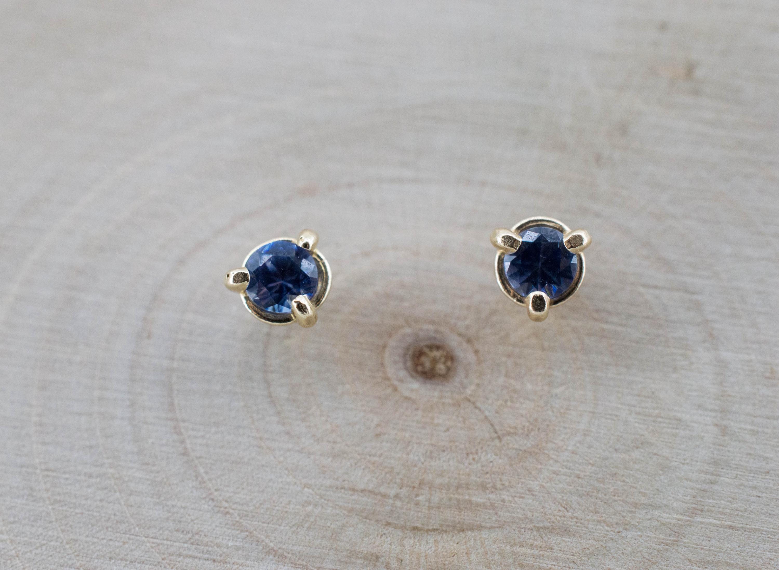 Benitoite Earrings; Natural Untreated California Benitoite: 0.220cts