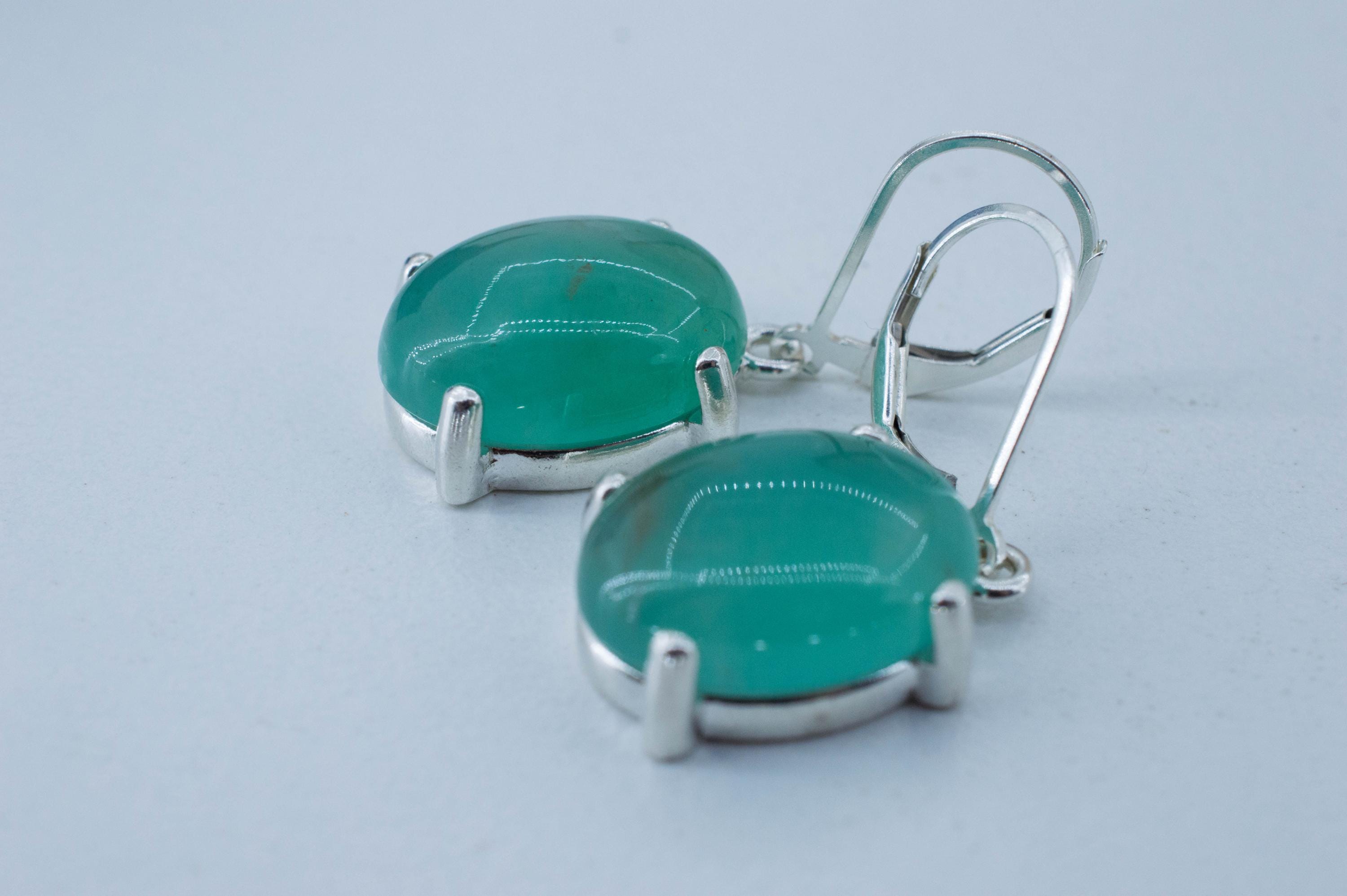 Aquaprase Earrings; Natural Untreated African Aquaprase™; 18.500cts