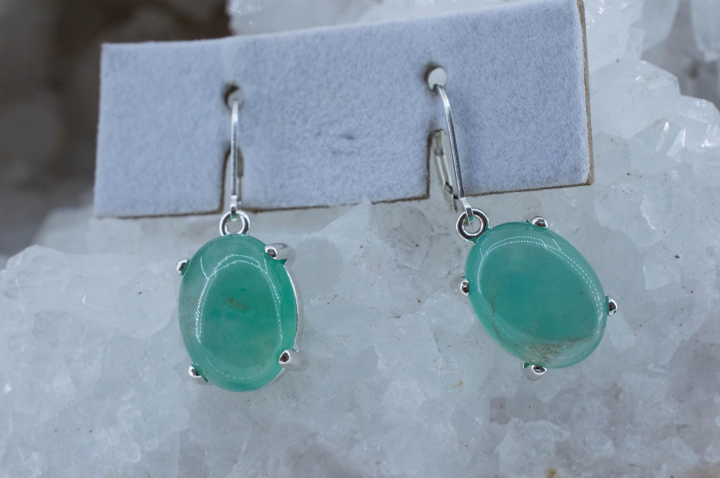 Aquaprase Earrings; Natural Untreated African Aquaprase™; 18.500cts