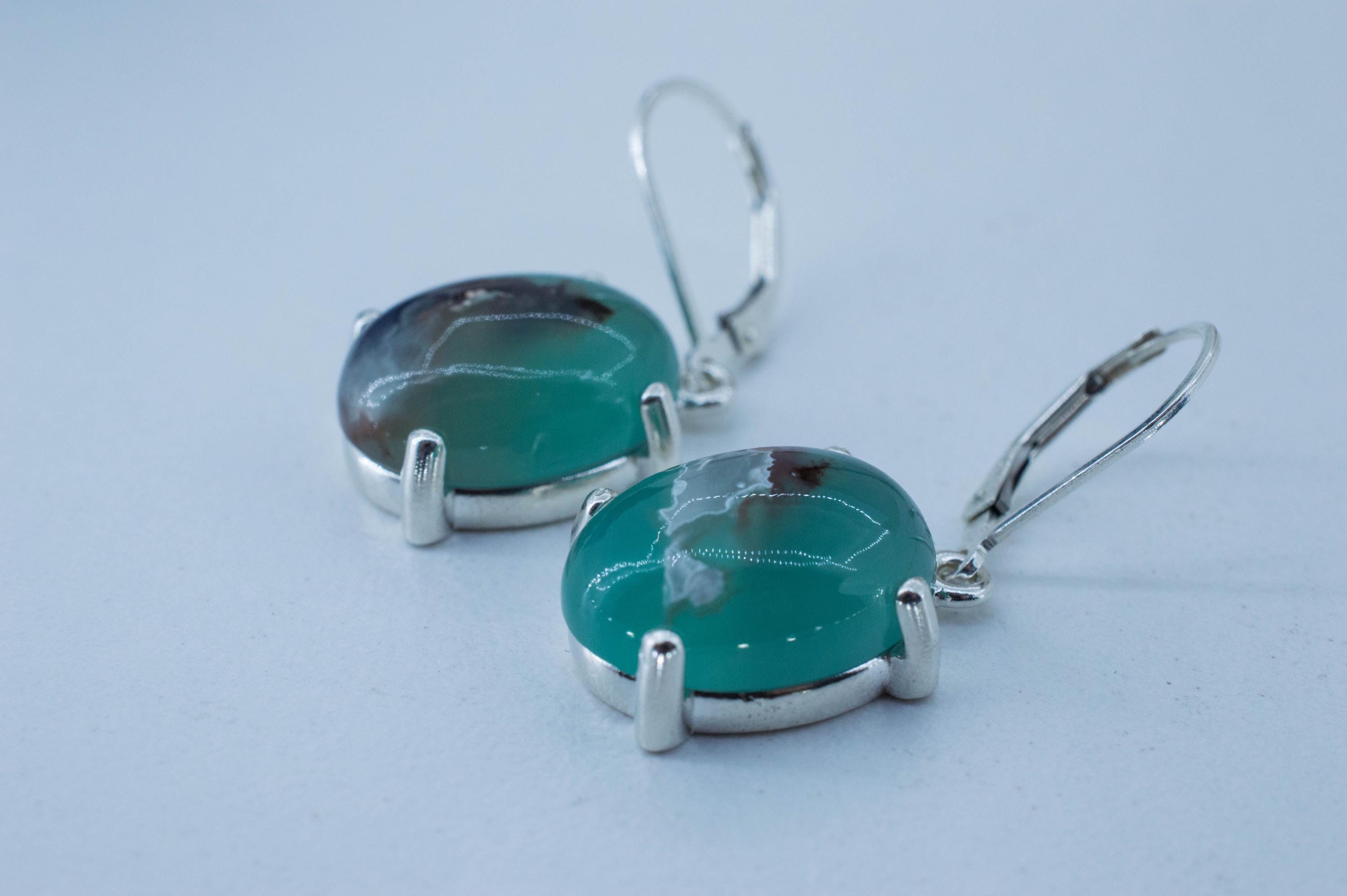 Aquaprase Earrings; Natural Untreated African Aquaprase™; 19.465cts