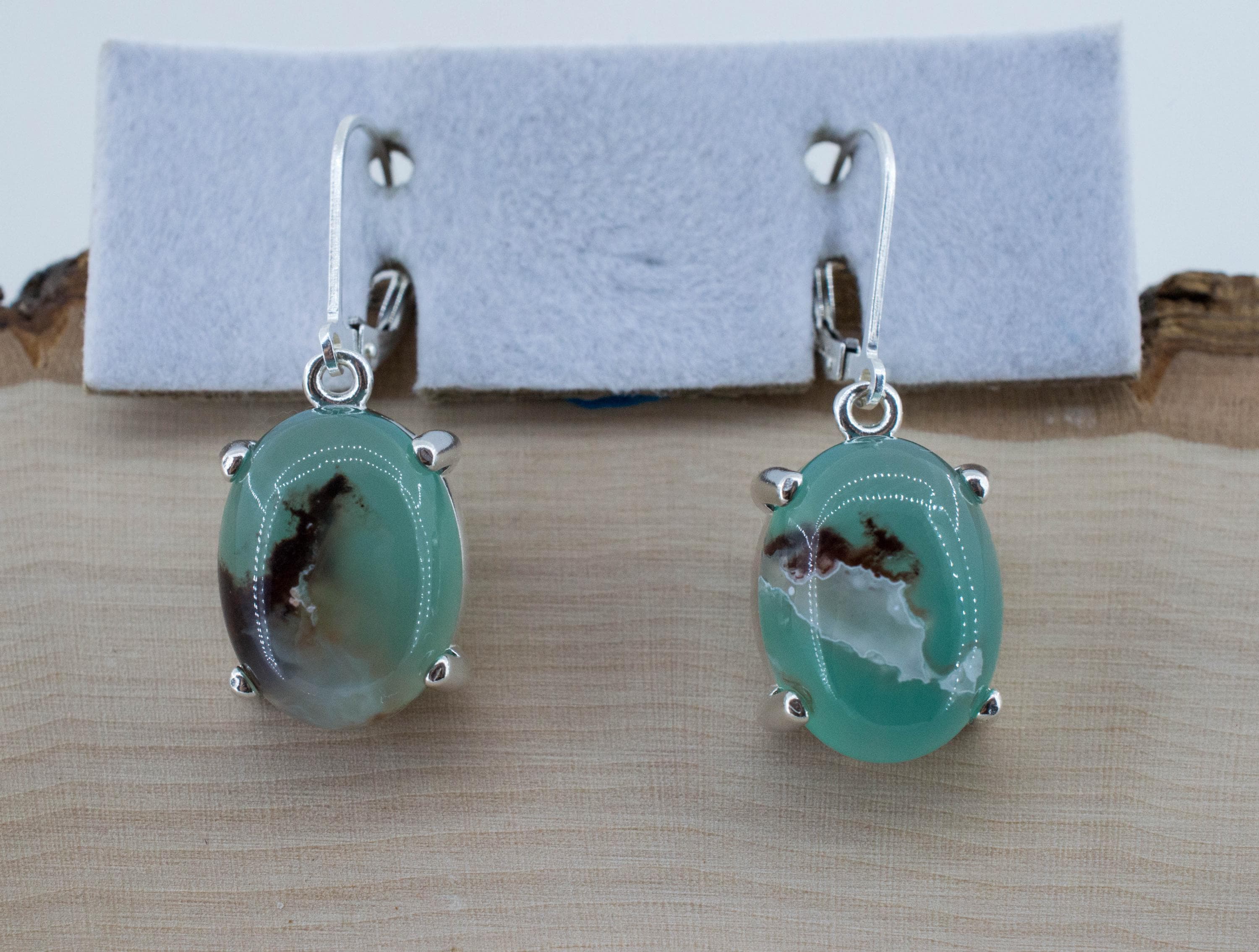 Aquaprase Earrings; Natural Untreated African Aquaprase™; 19.465cts