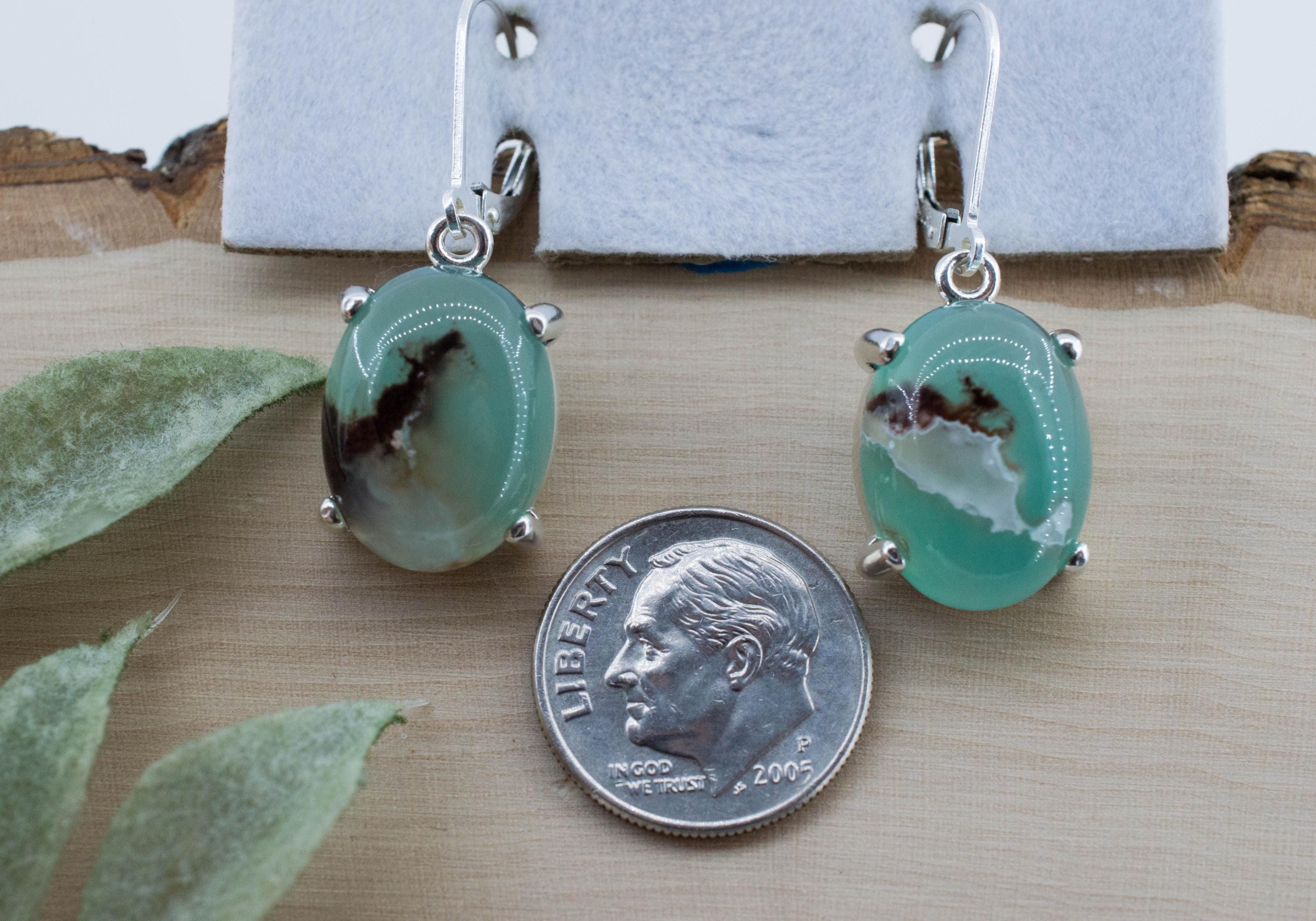 Aquaprase Earrings; Natural Untreated African Aquaprase™; 19.465cts