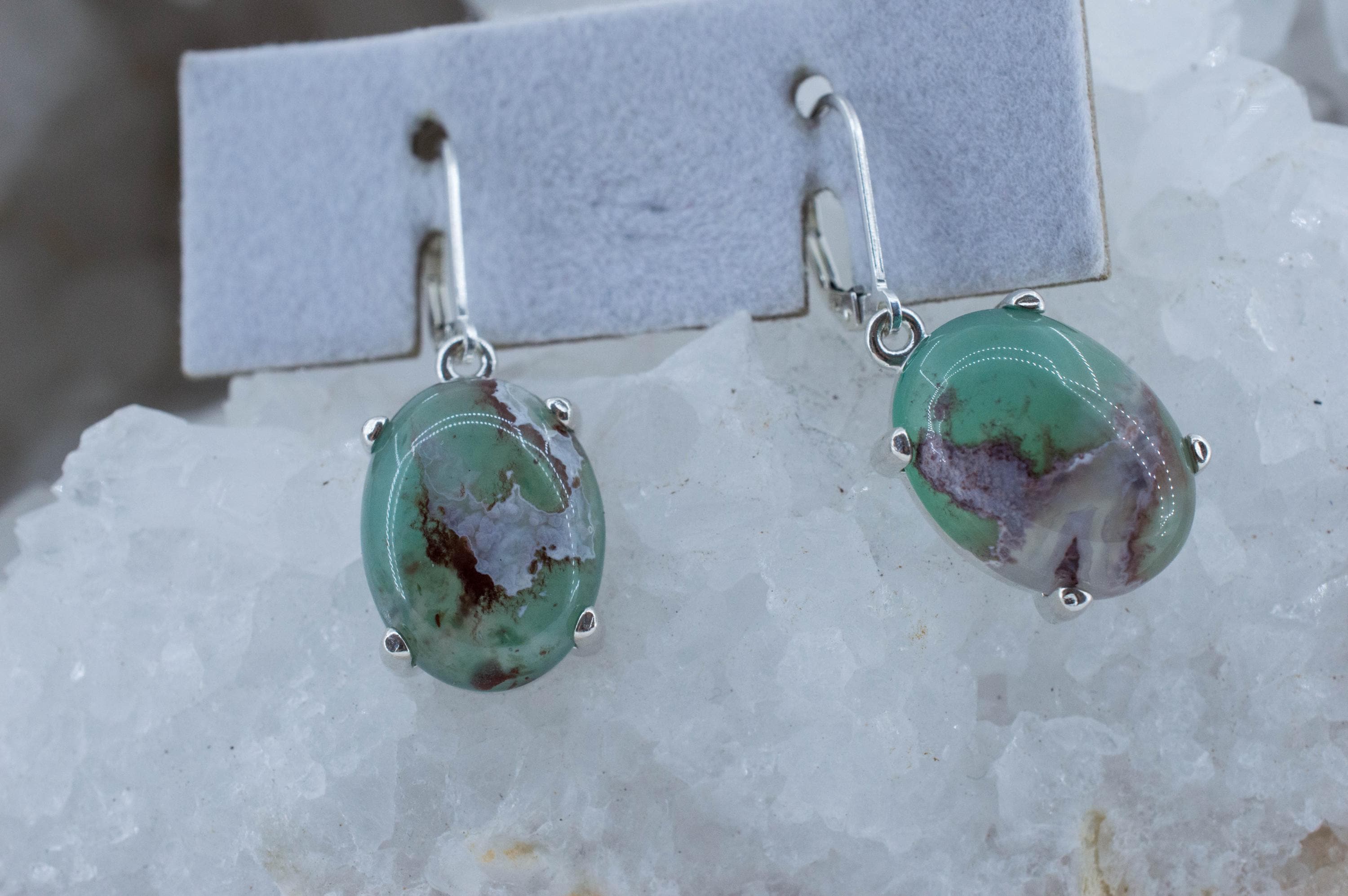 Aquaprase Earrings; Natural Untreated African Aquaprase™; 20.480cts