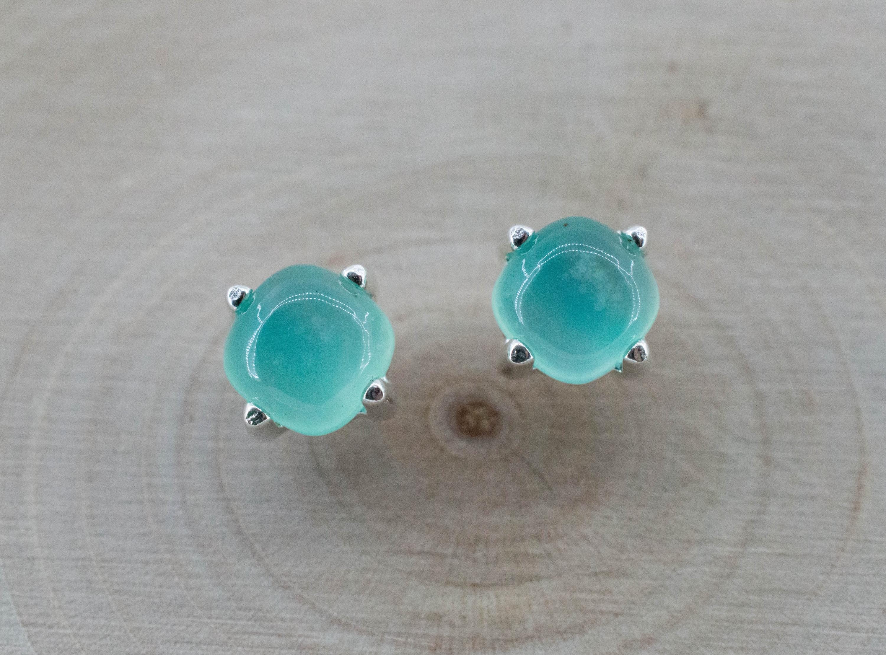 Aquaprase Earrings; Natural Untreated African Aquaprase™; 1.975cts