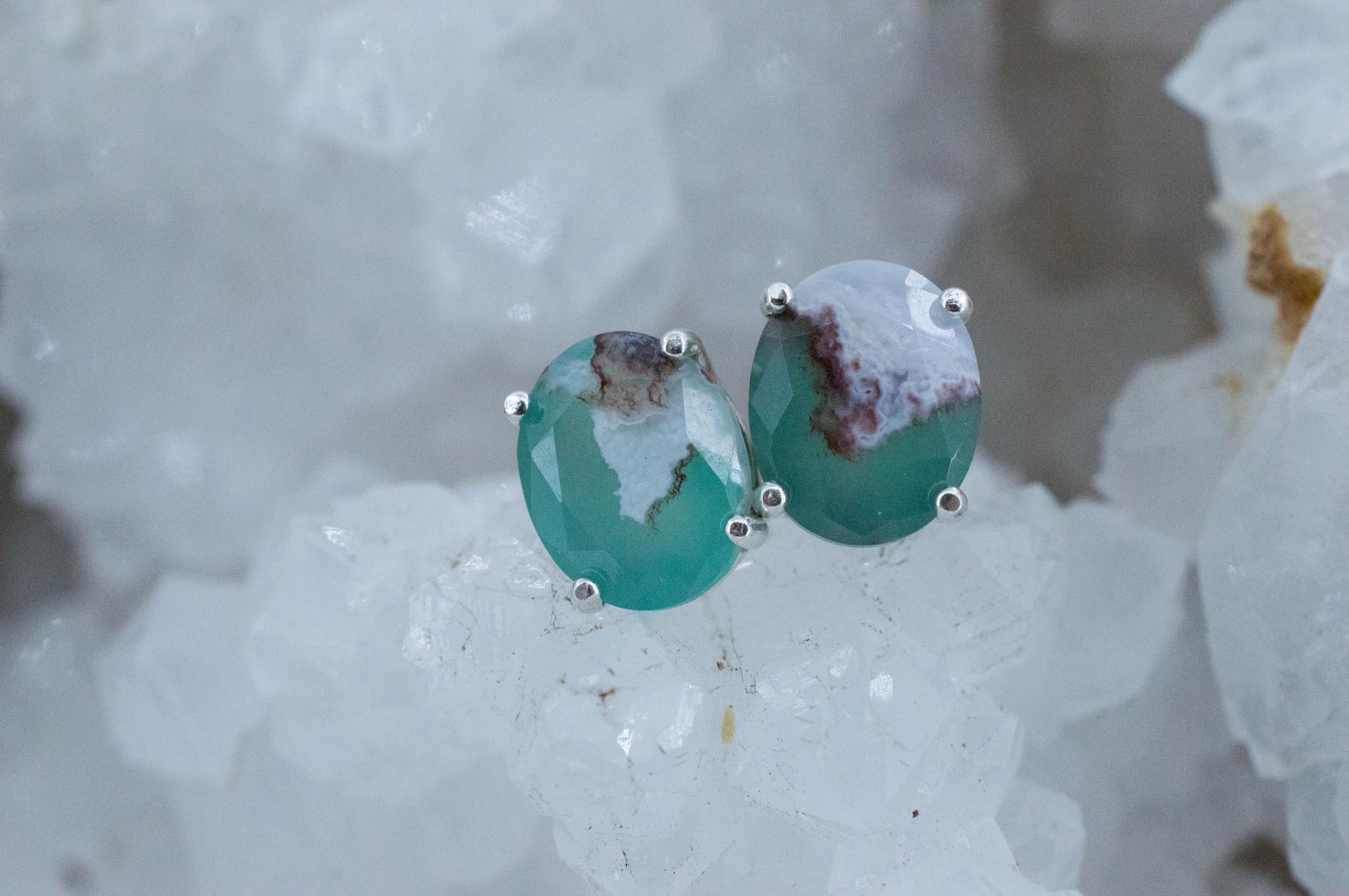 Aquaprase Earrings; Natural Untreated African Aquaprase™; 4.540cts
